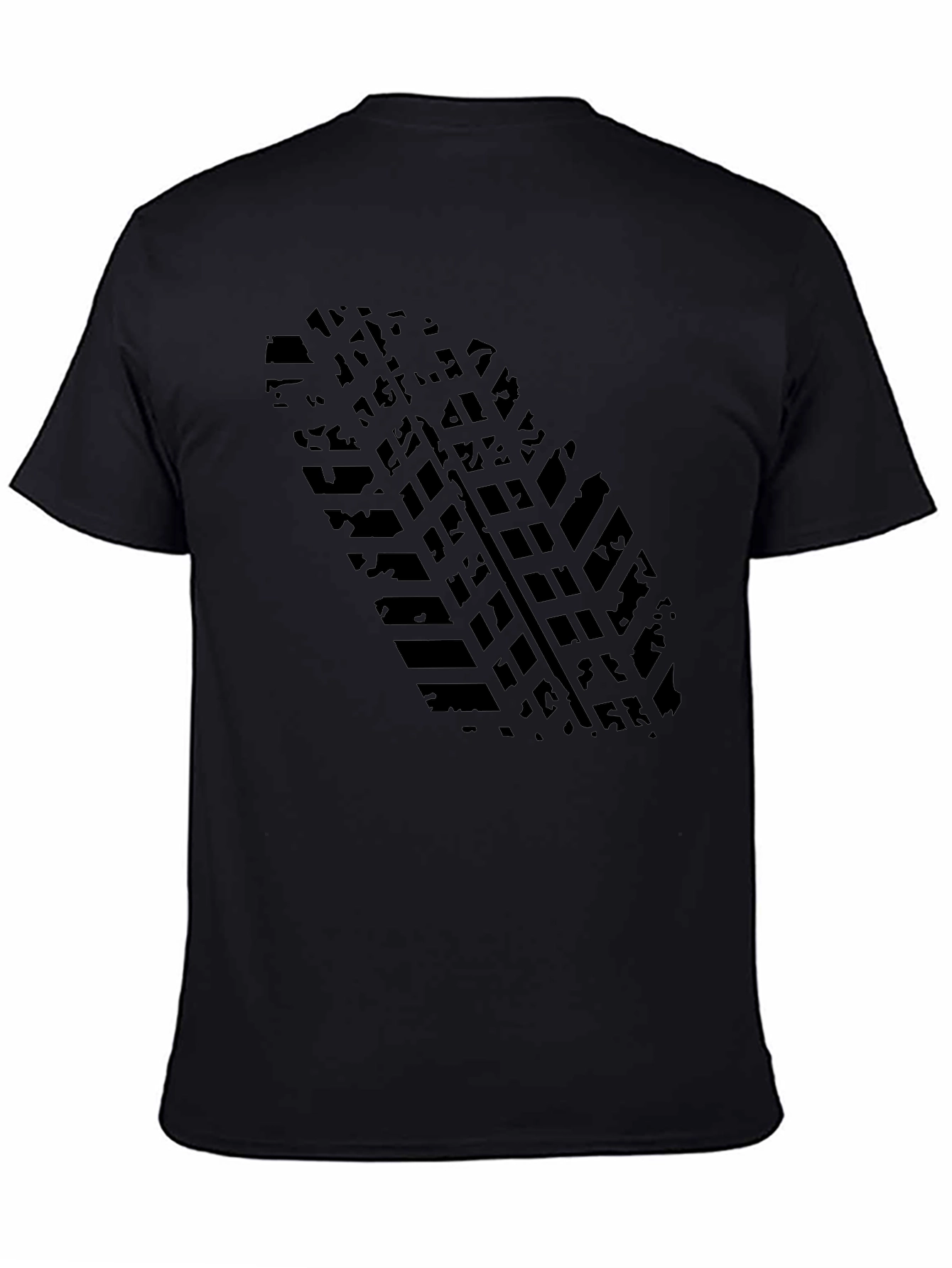 Mens Black Tire Track Graphic Tee