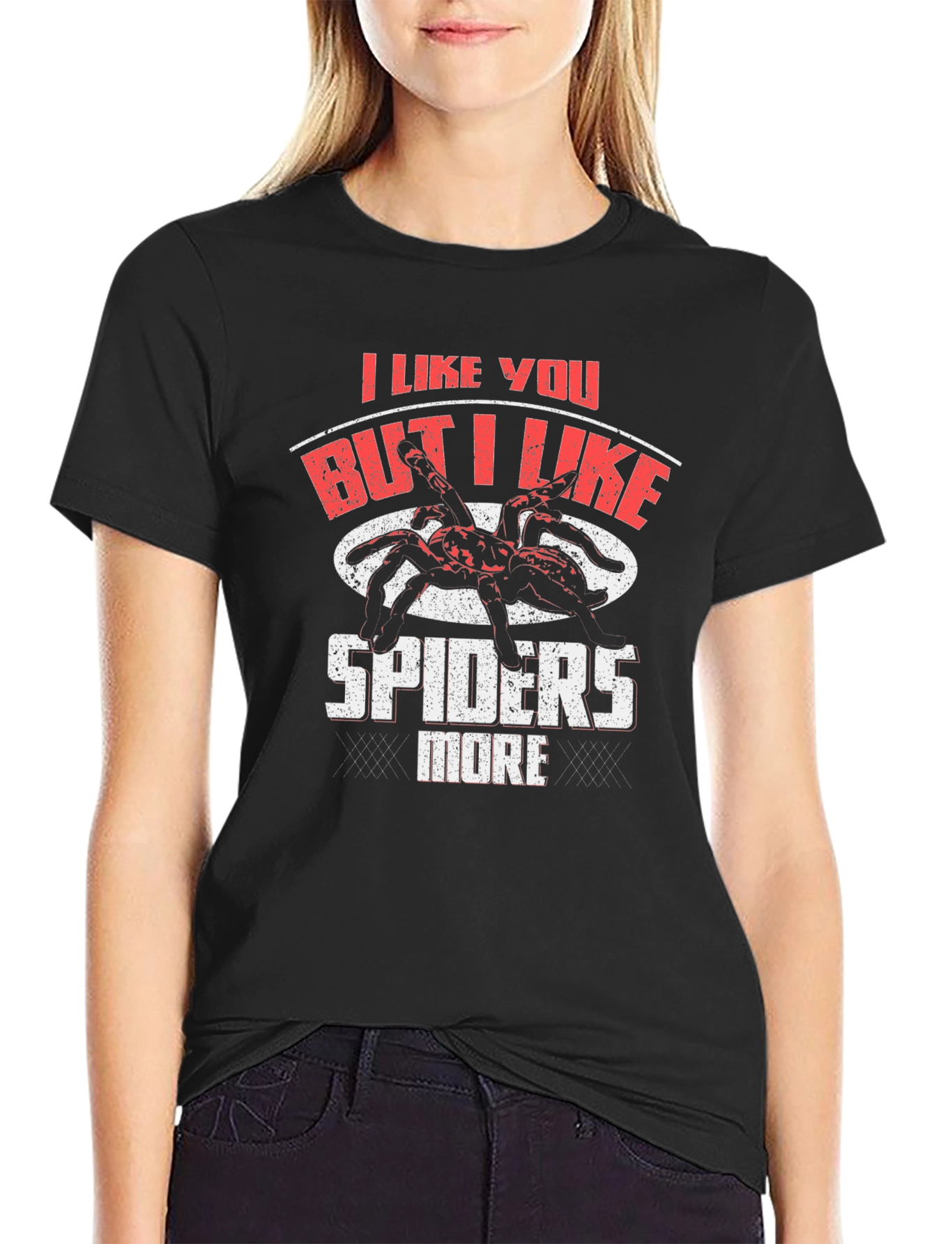 I Like You But Spiders More Funny Graphic T-Shirt