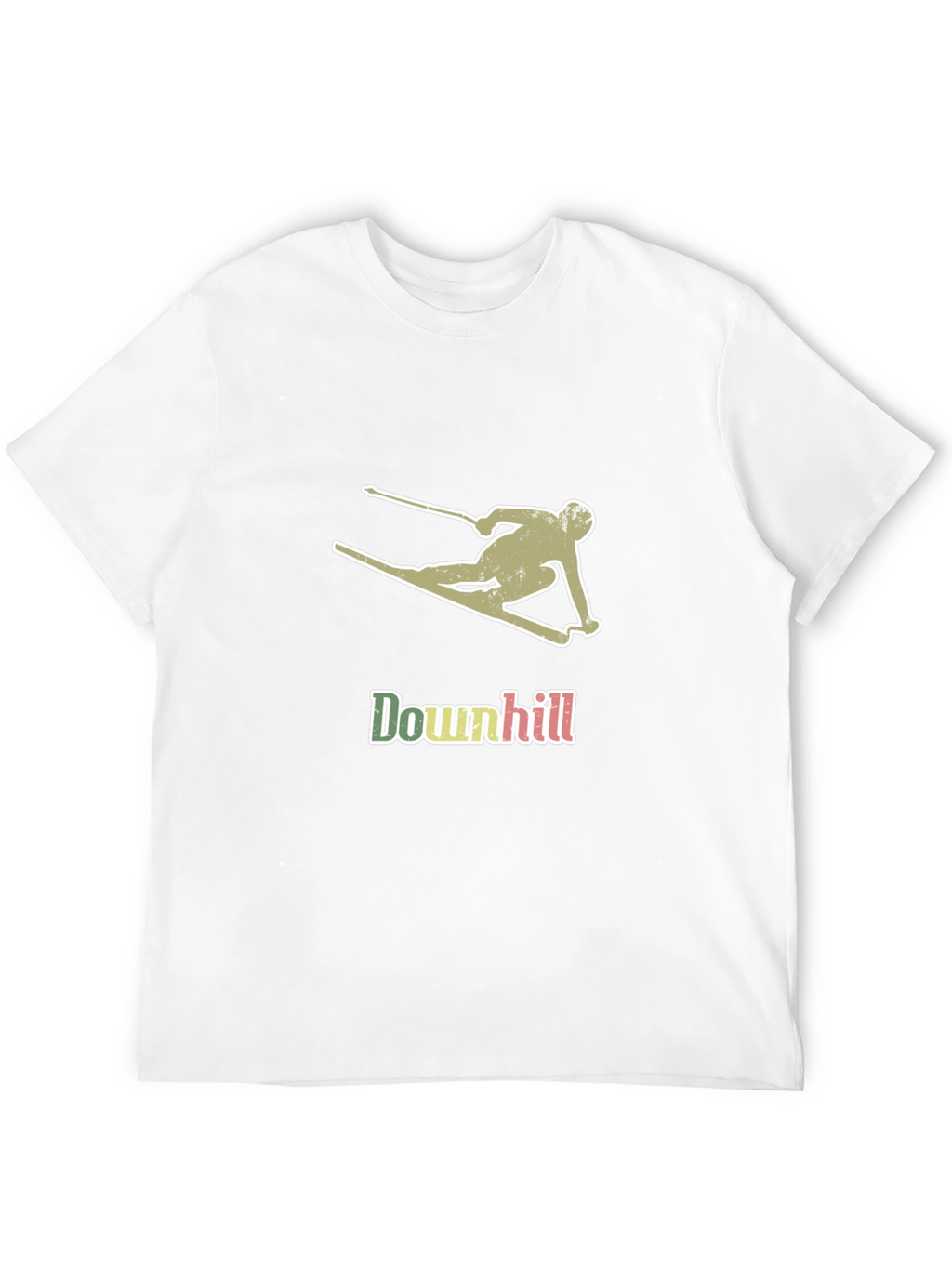 Downhill Skier Graphic T-Shirt - Black Cotton Tee