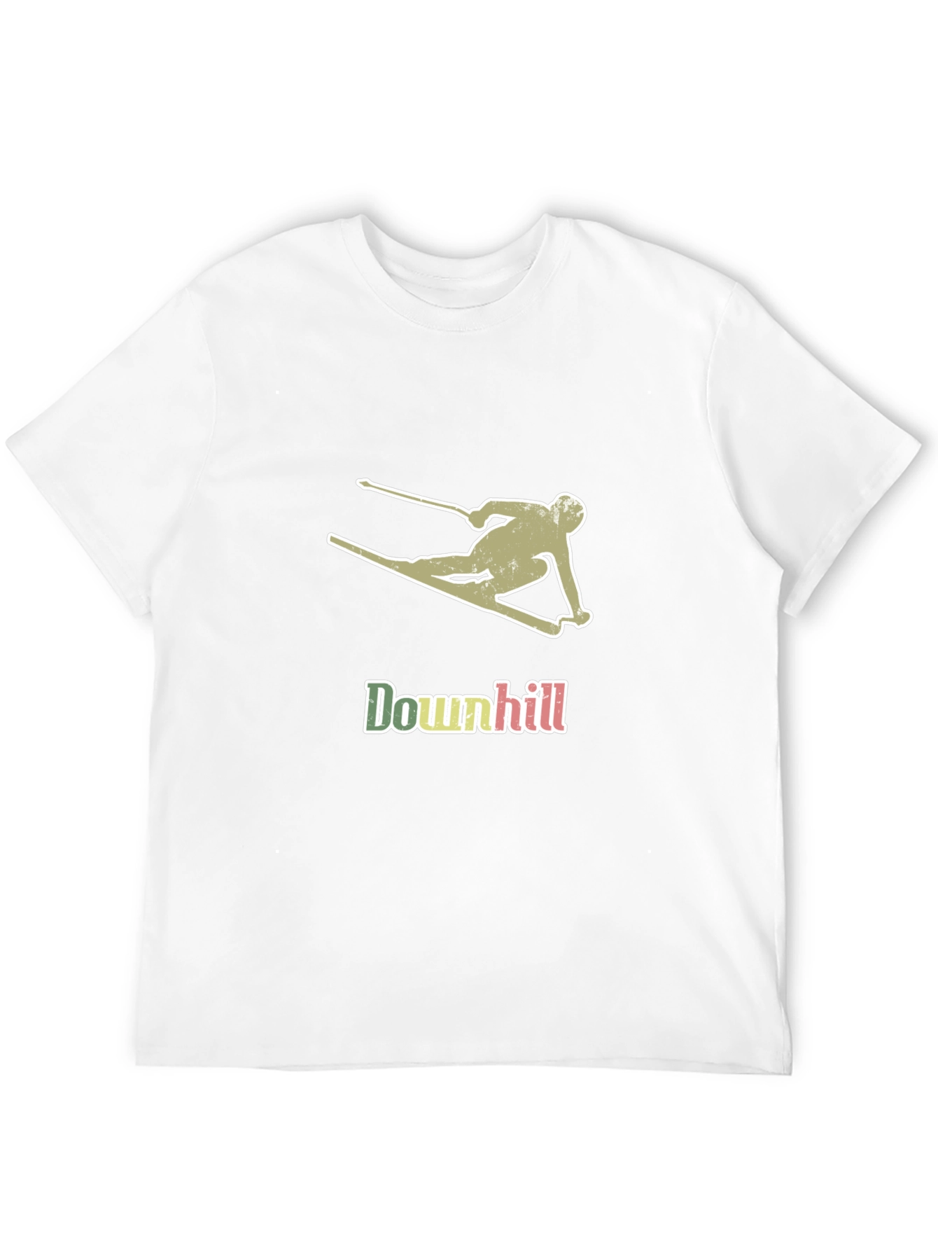 Downhill Skier Graphic T-Shirt - Black Cotton Tee