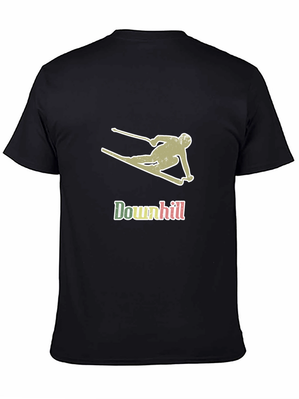 Downhill Skier Graphic T-Shirt - Black Cotton Tee