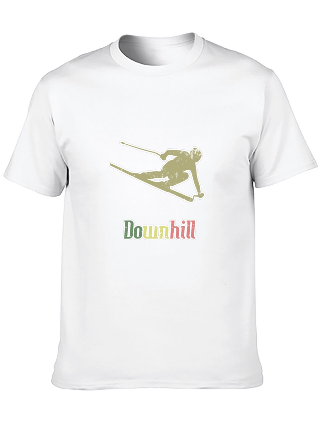 Downhill Skier Graphic T-Shirt - Black Cotton Tee
