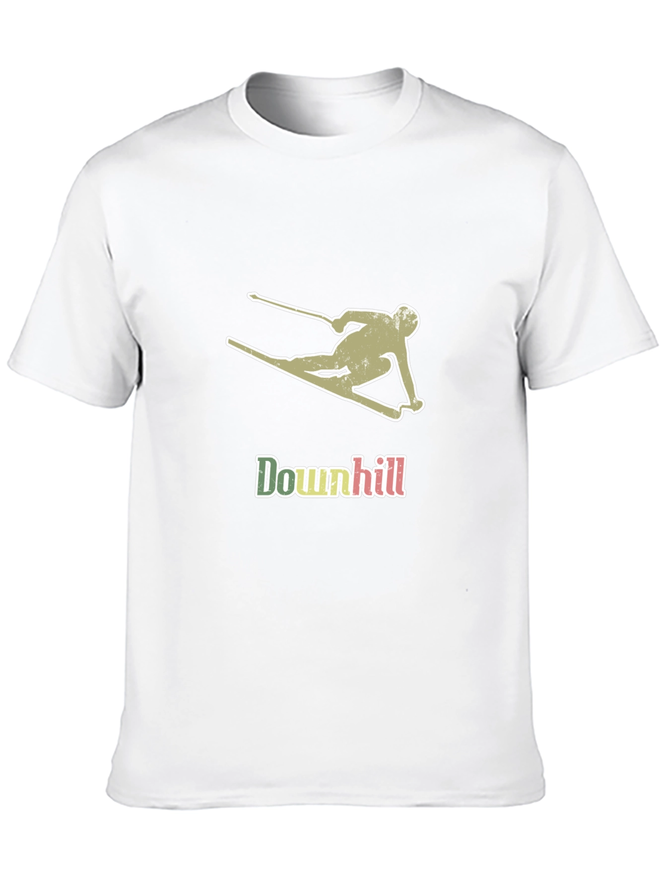 Downhill Skier Graphic T-Shirt - Black Cotton Tee