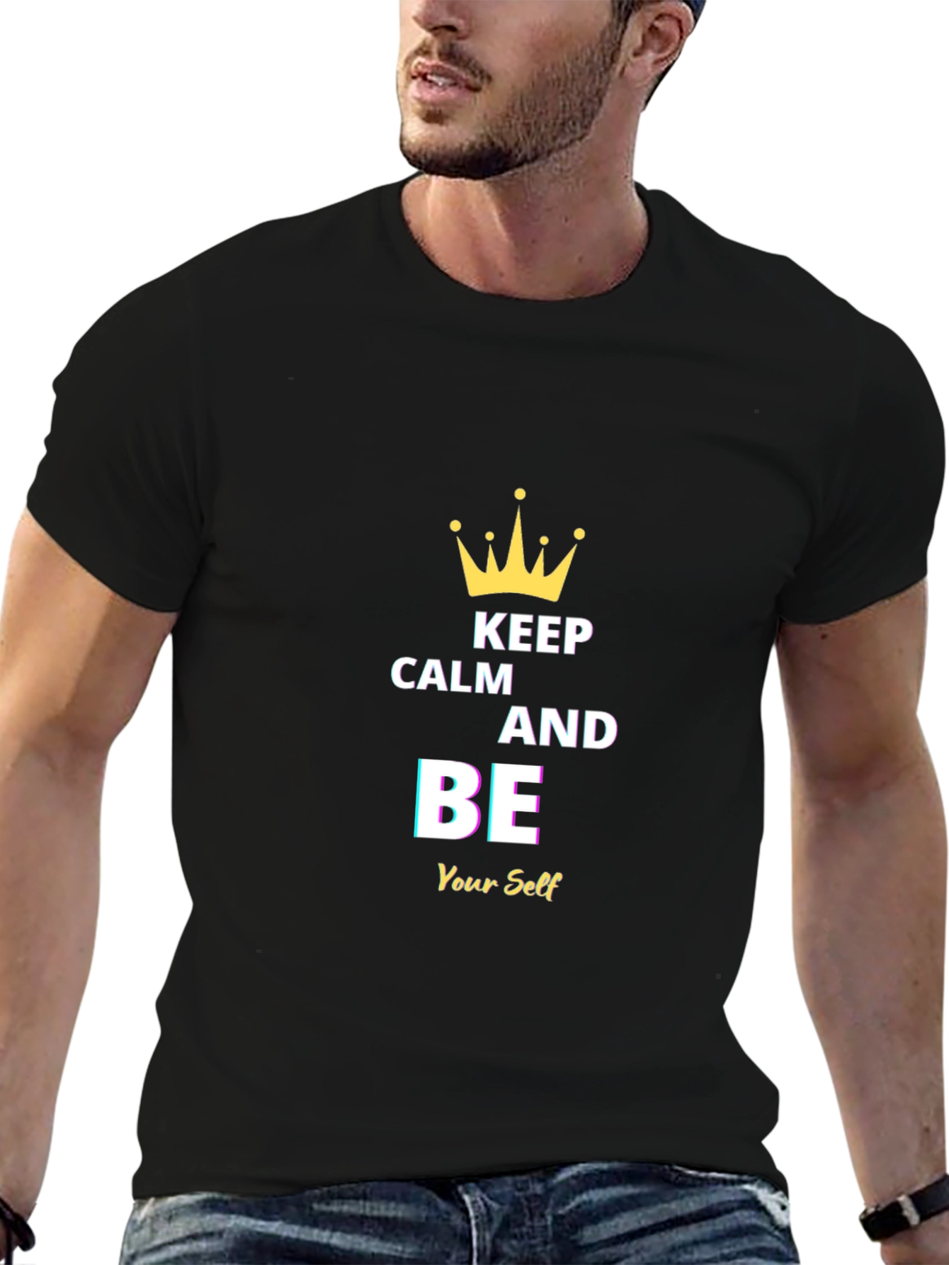 Keep Calm and Be Yourself Black T-Shirt