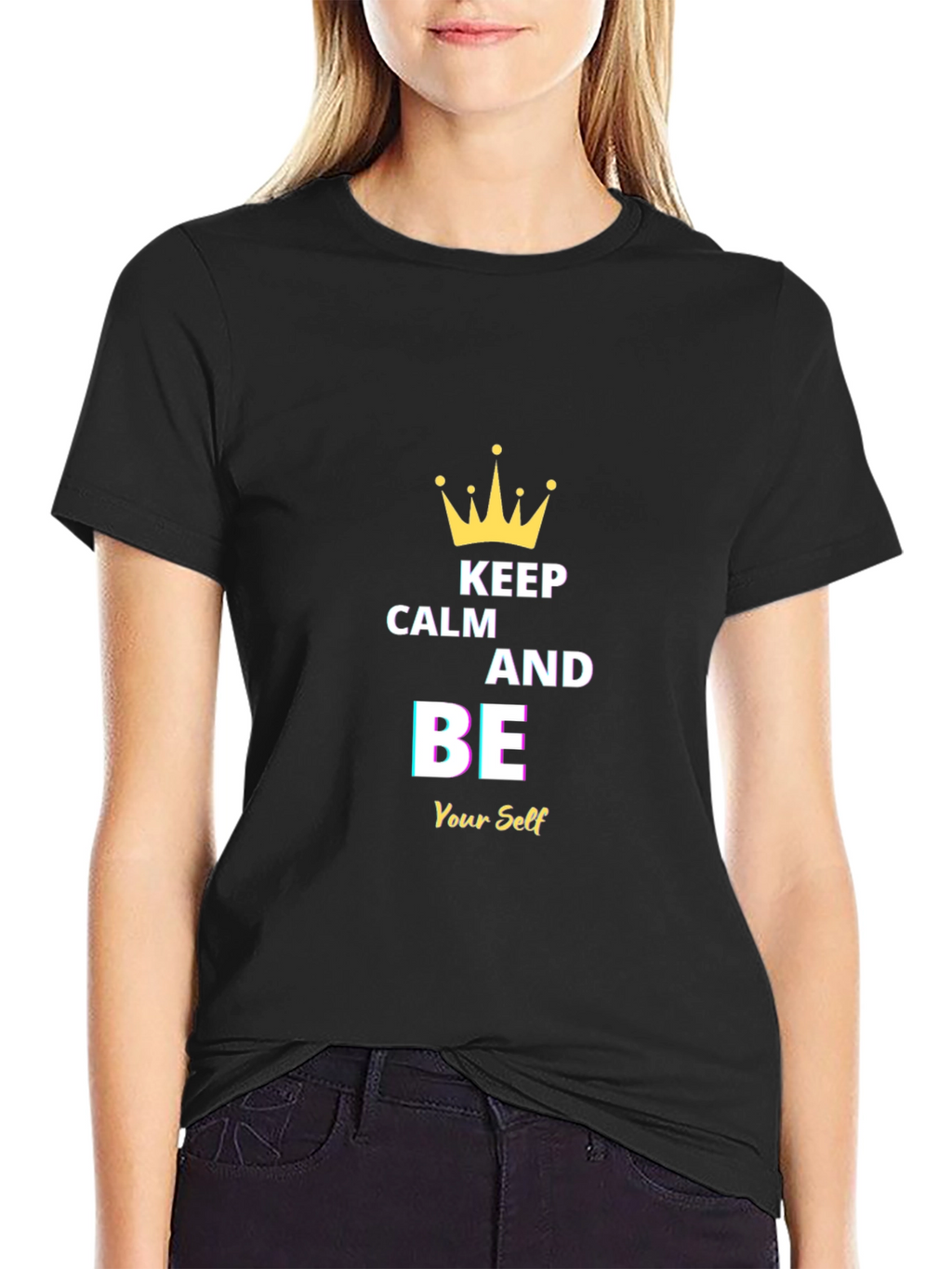 Keep Calm and Be Yourself Black T-Shirt