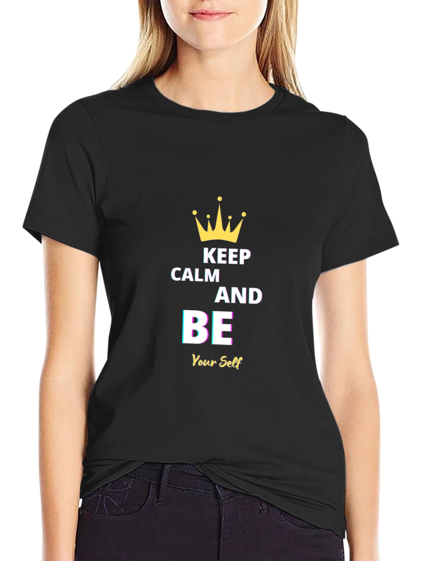 Keep Calm and Be Yourself Black T-Shirt