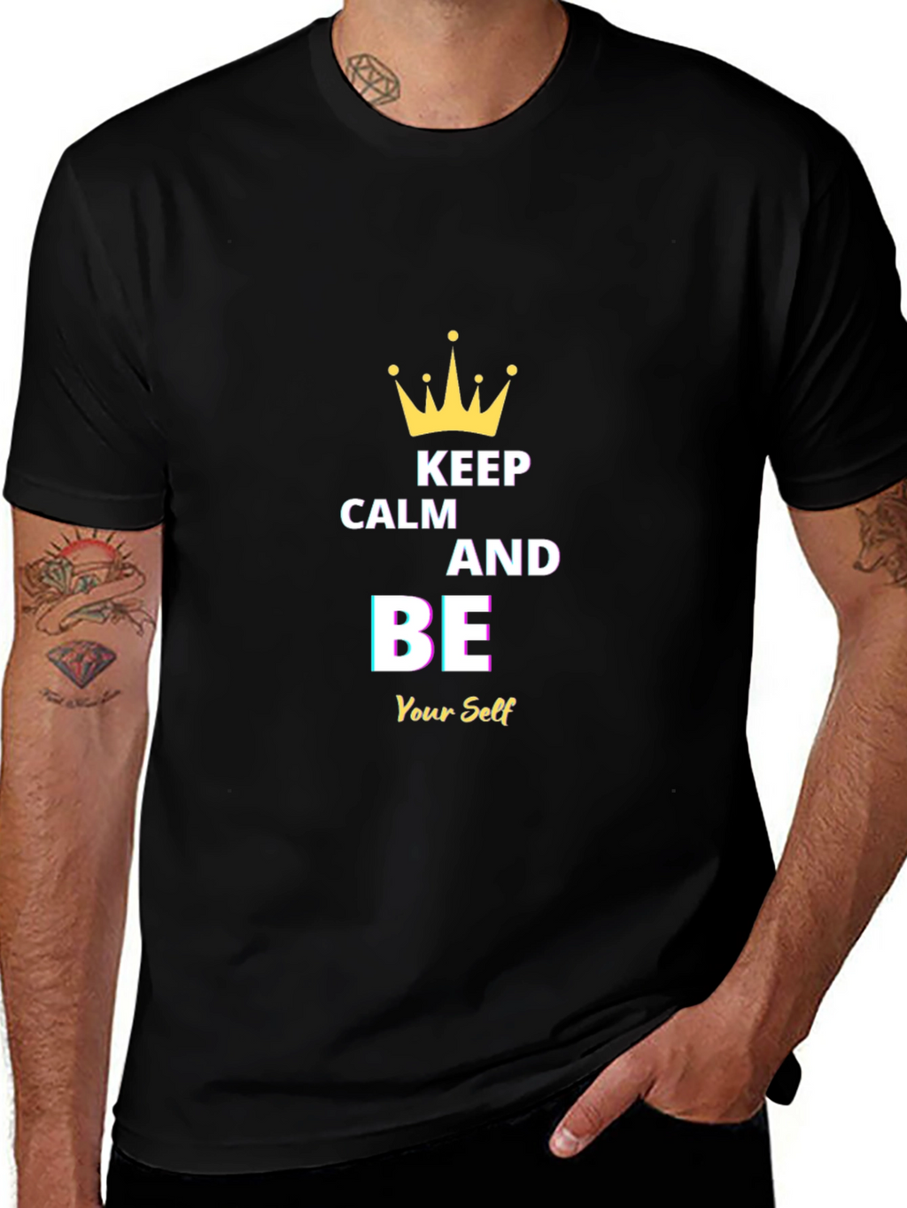 Keep Calm and Be Yourself Black T-Shirt