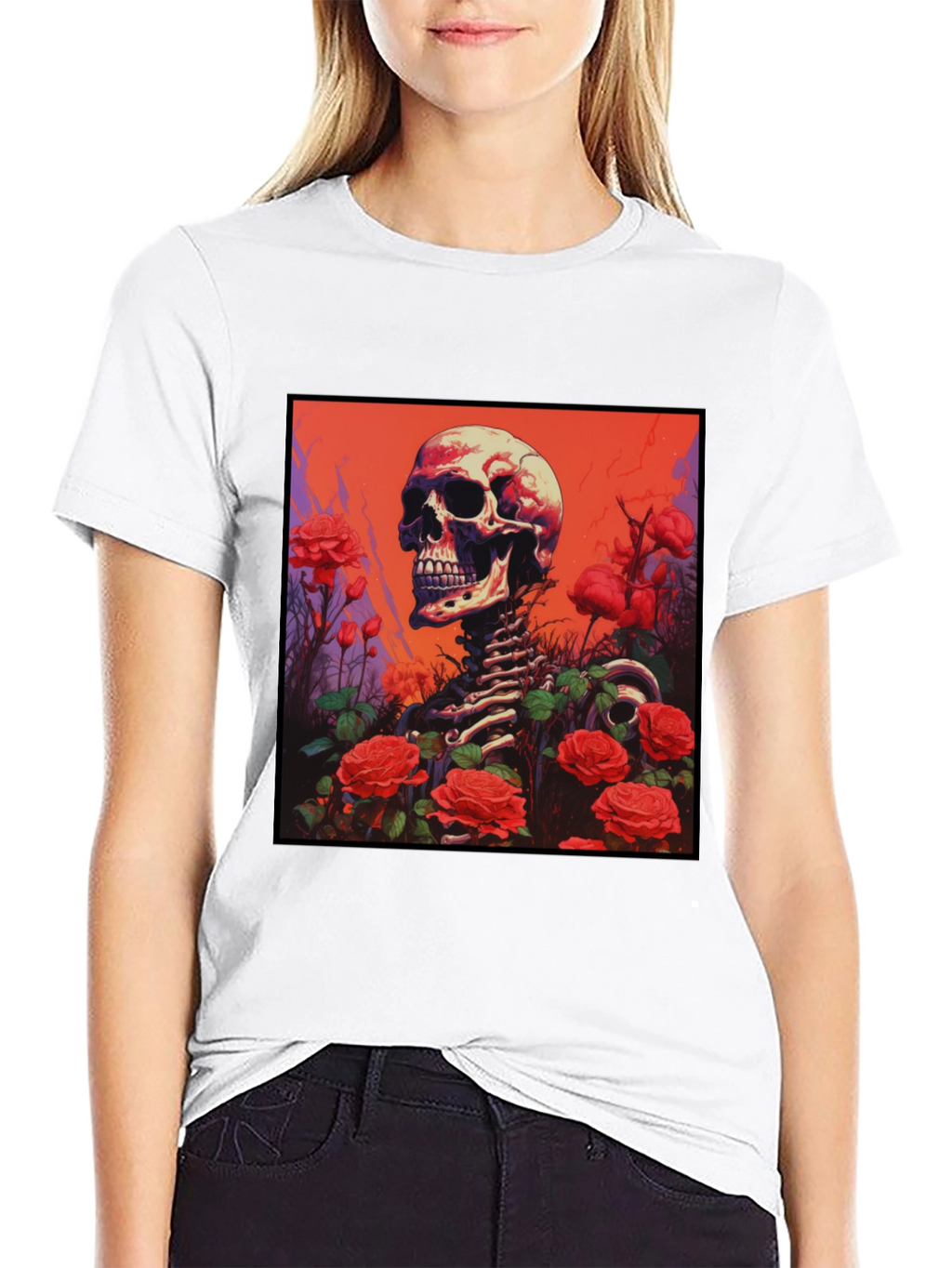 Skeleton & Roses Graphic Tee