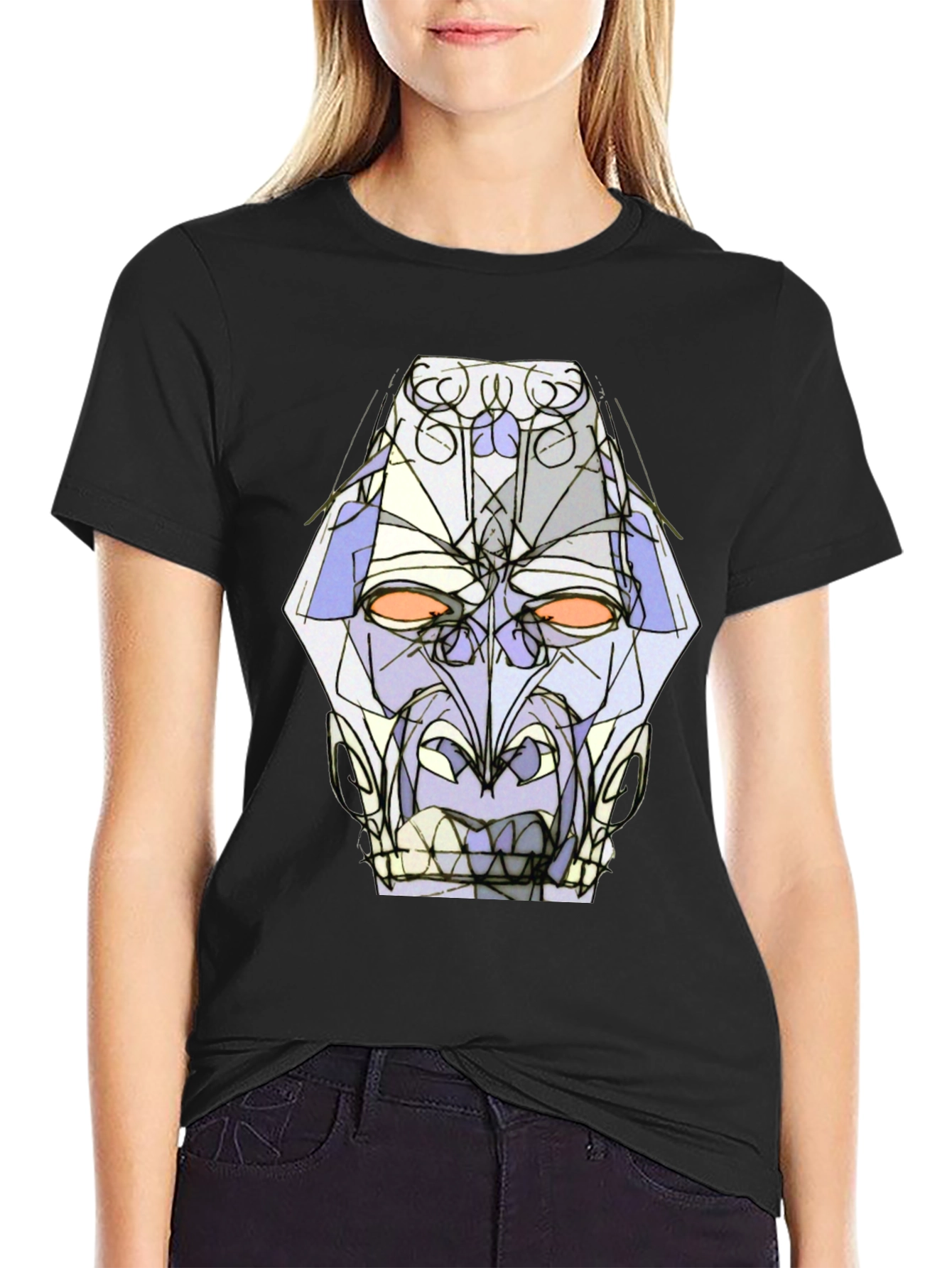 Abstract Geometric Face Graphic Tee