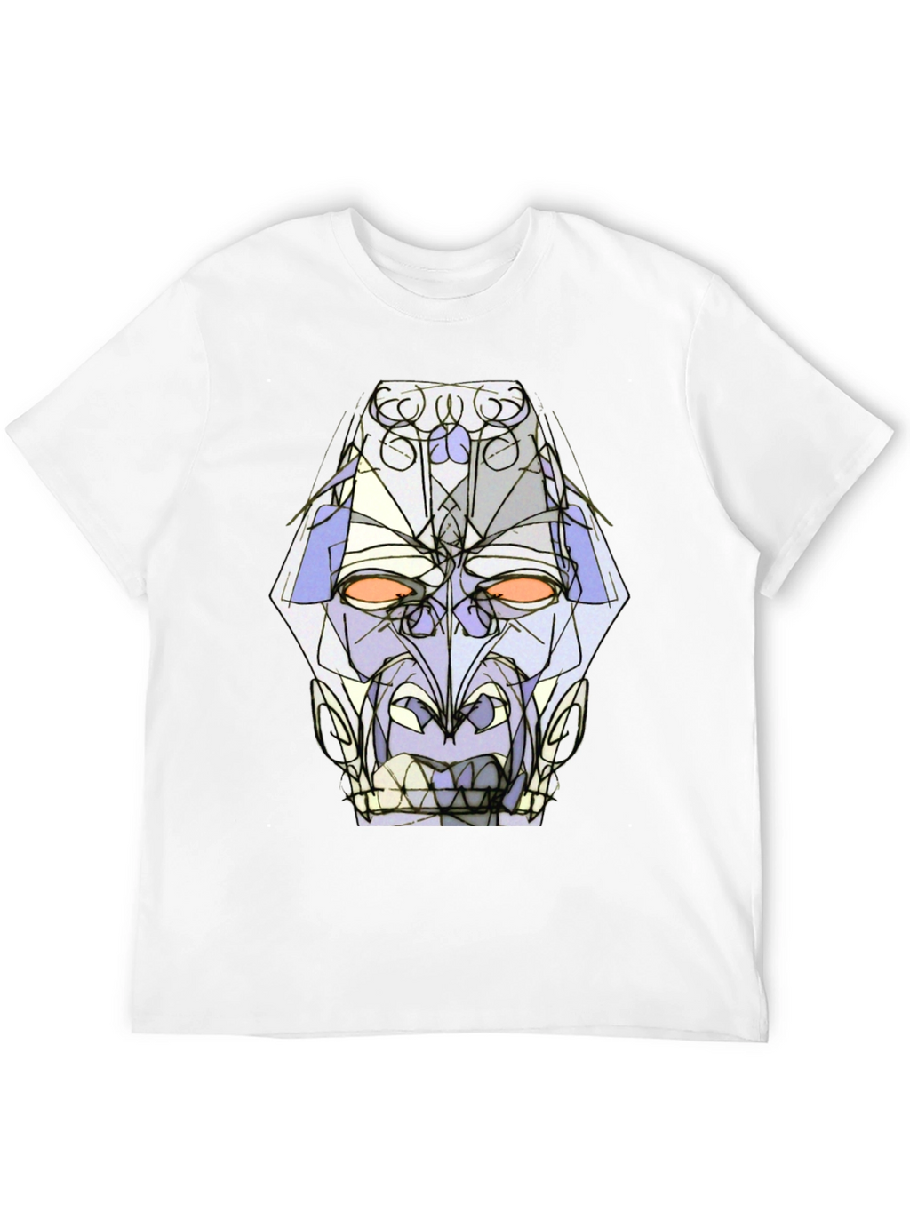 Abstract Geometric Face Graphic Tee