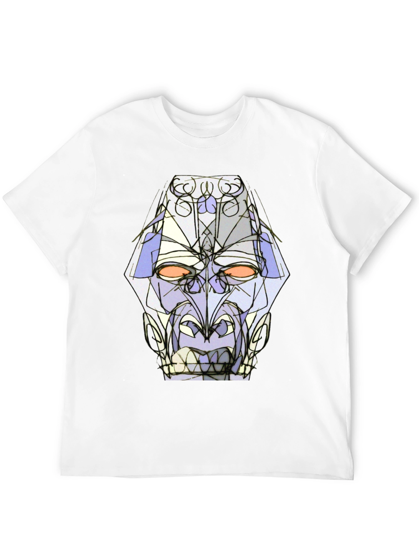 Abstract Geometric Face Graphic Tee