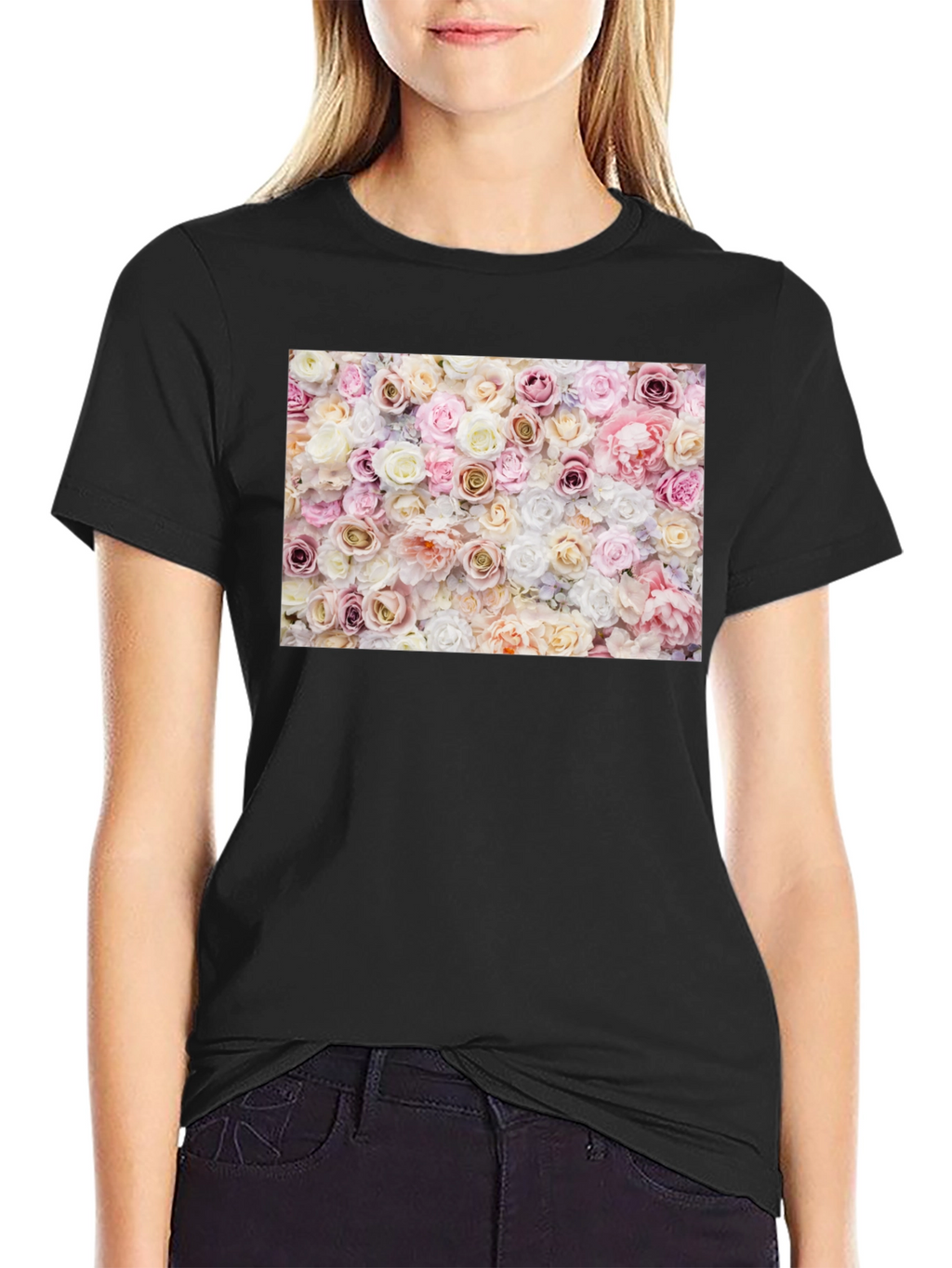 Floral Roses Graphic Print T-Shirt