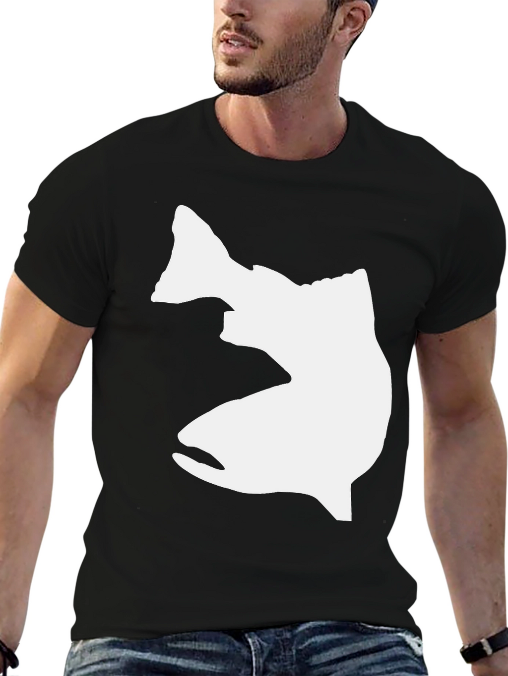 Black Fish Graphic T-Shirt - Casual Cotton Tee