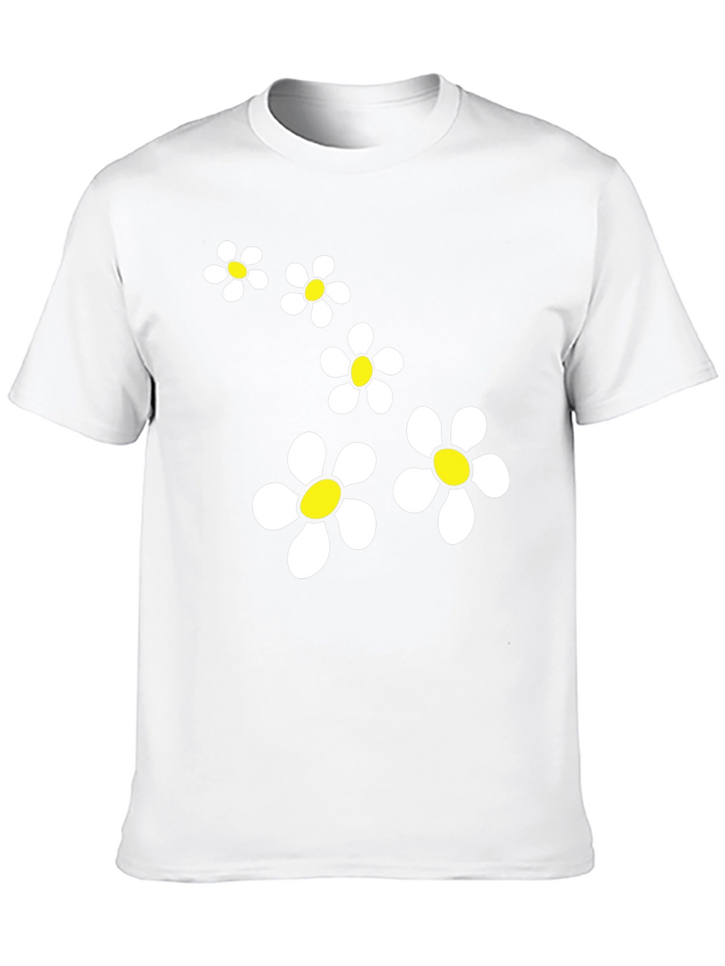 Daisy Flower Graphic Black T-Shirt
