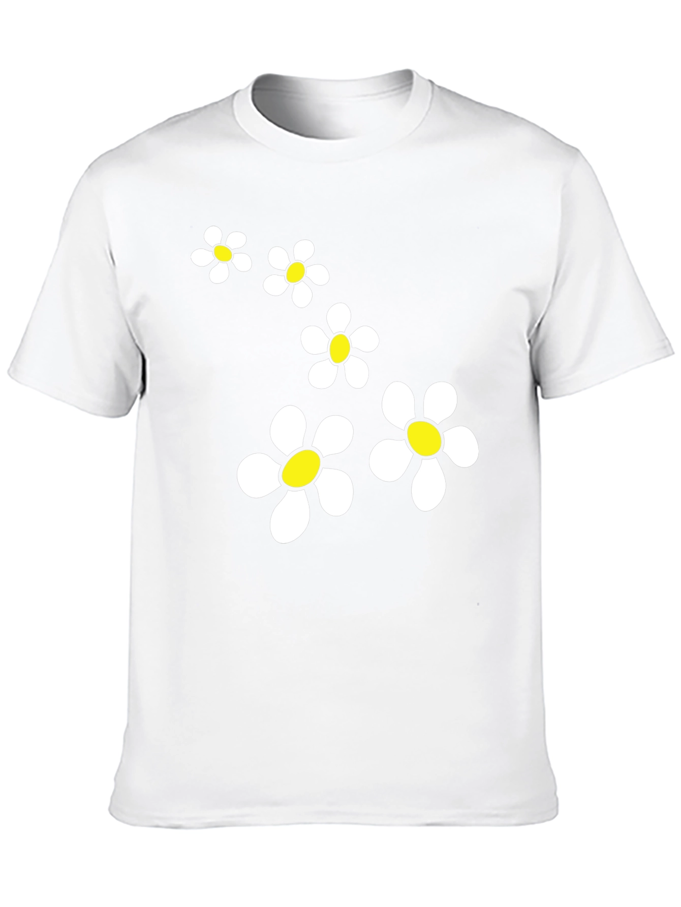 Daisy Flower Graphic Black T-Shirt