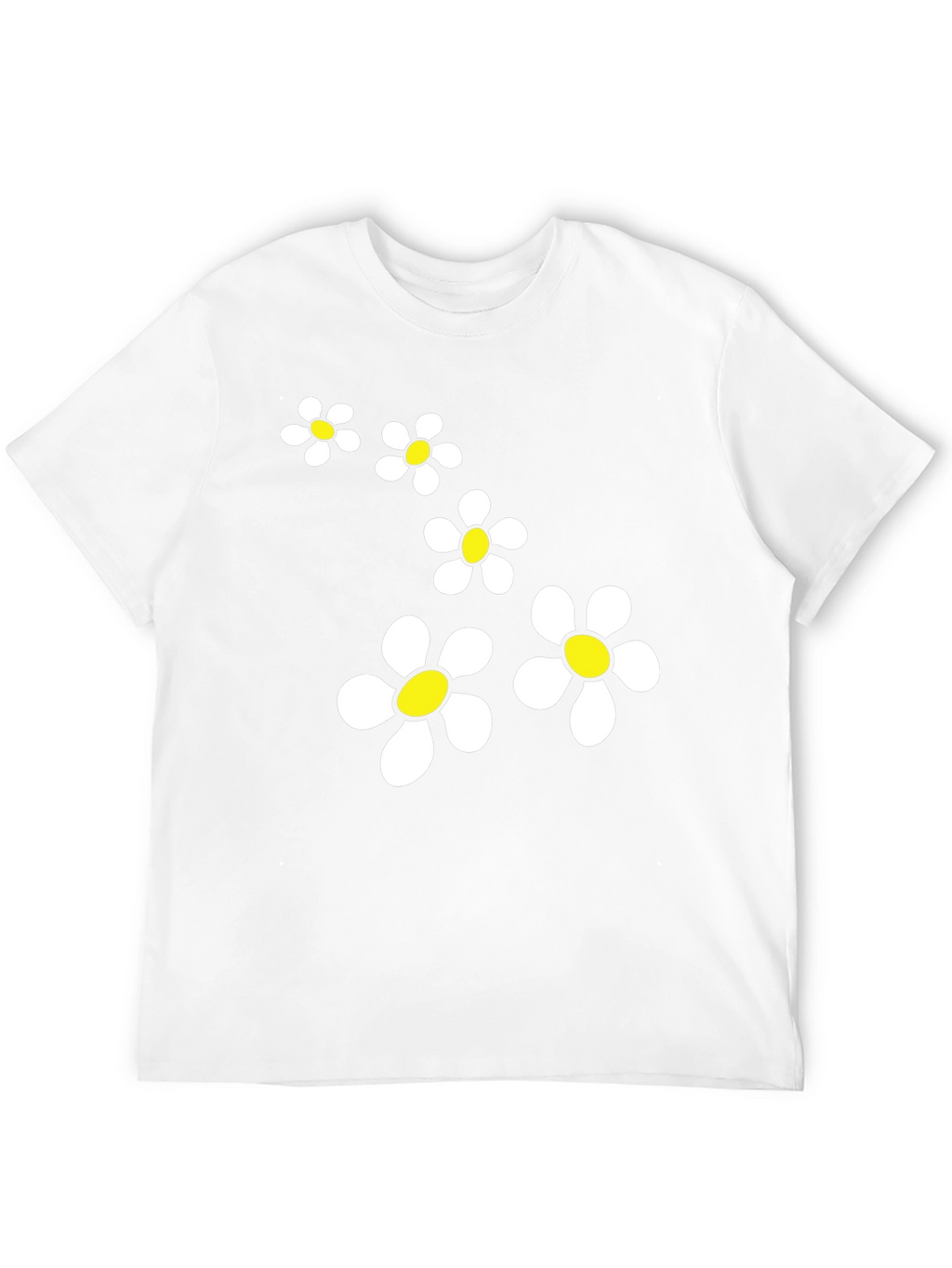 Daisy Flower Graphic Black T-Shirt