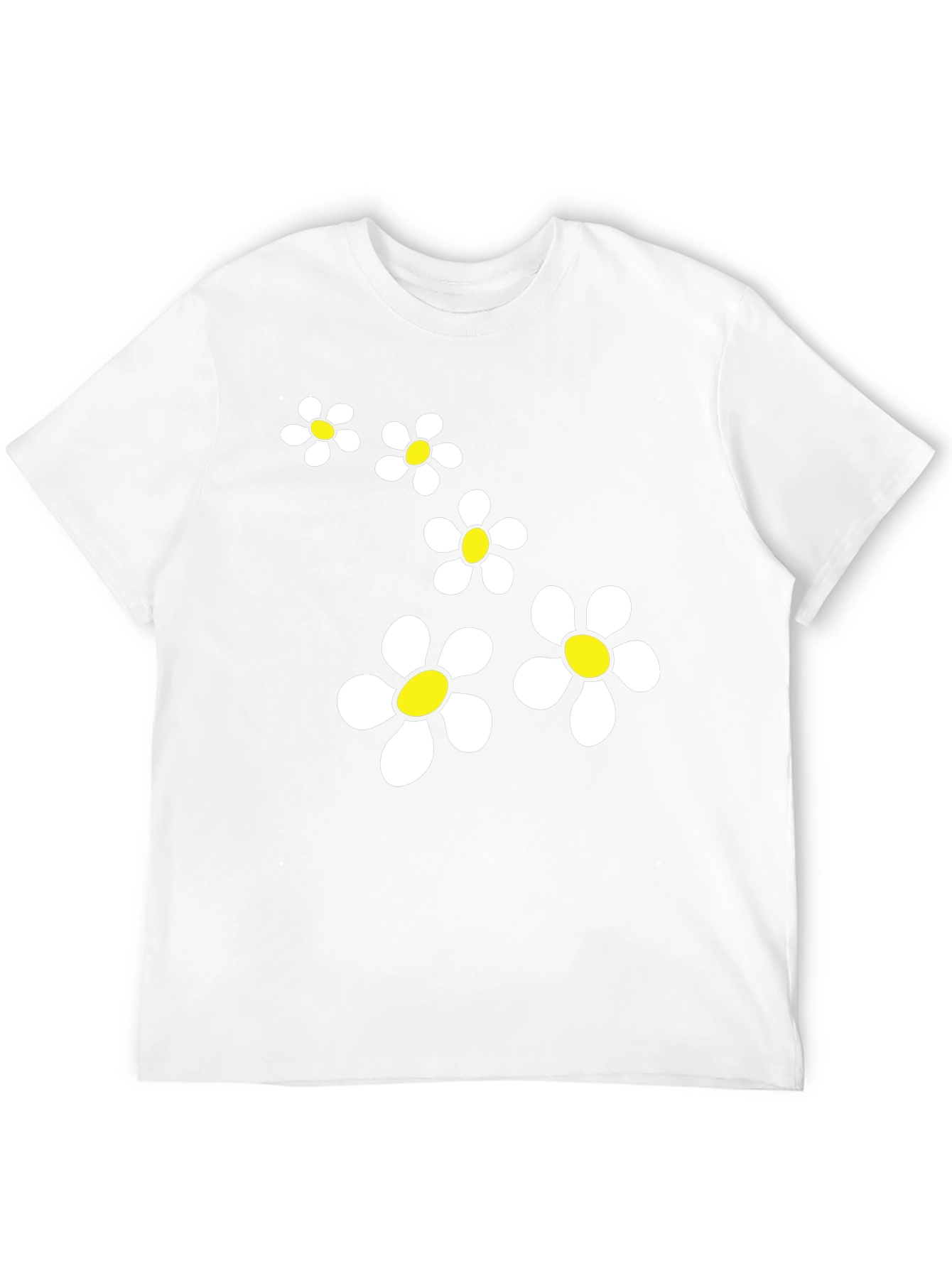Daisy Flower Graphic Black T-Shirt