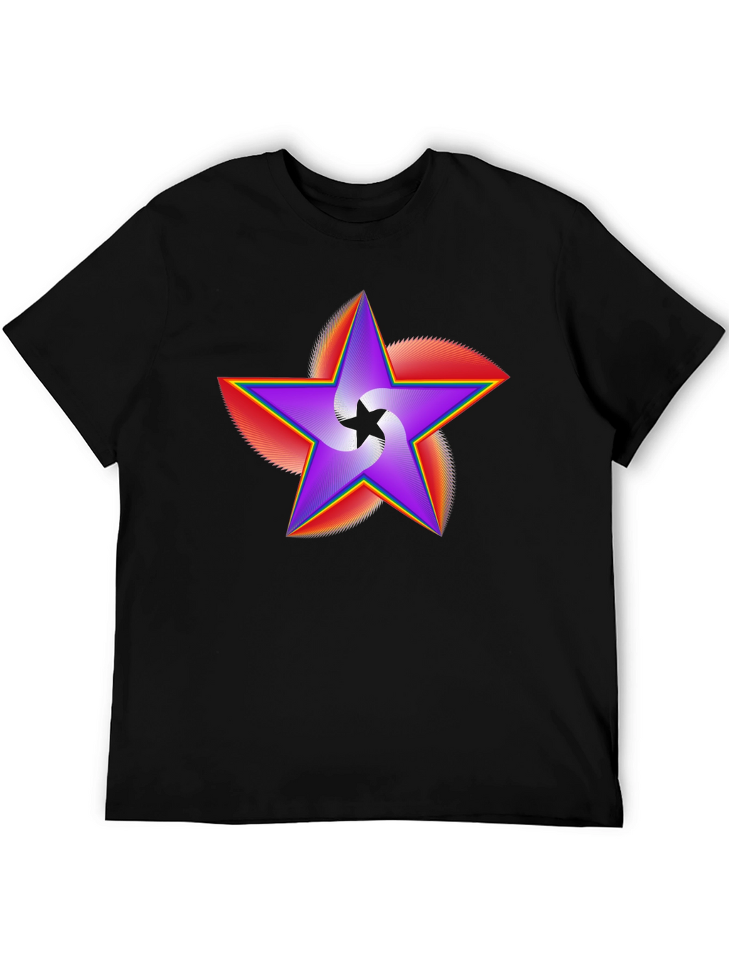 Vivid Star Graphic Black T-Shirt