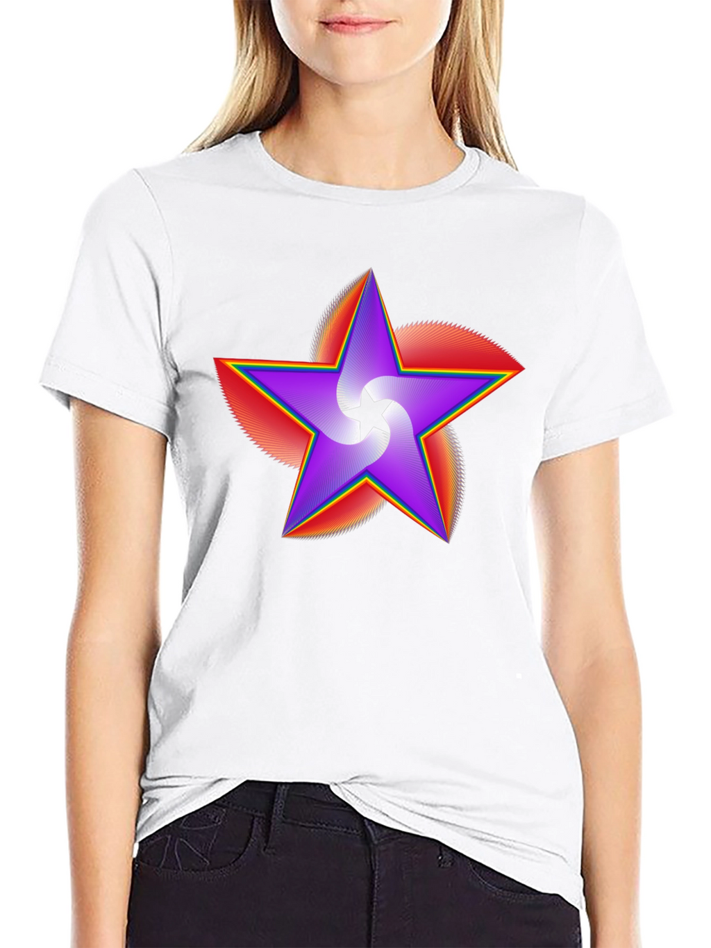 Vivid Star Graphic Black T-Shirt