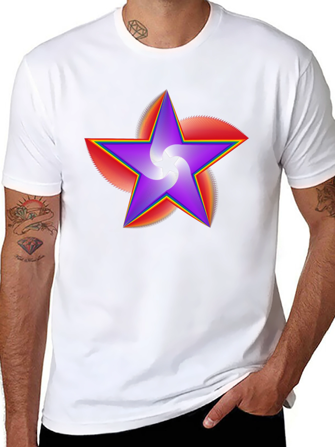 Vivid Star Graphic Black T-Shirt