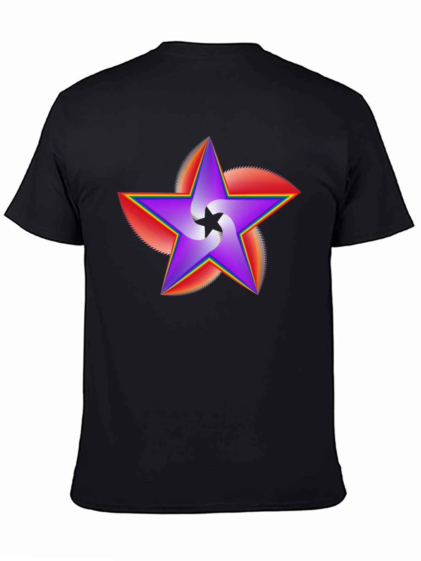 Vivid Star Graphic Black T-Shirt