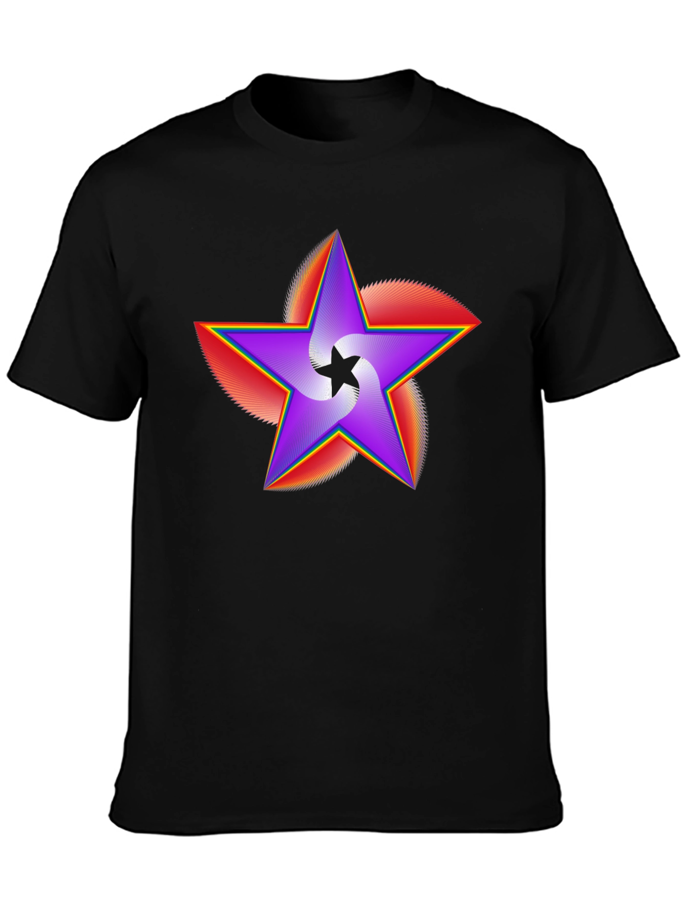 Vivid Star Graphic Black T-Shirt
