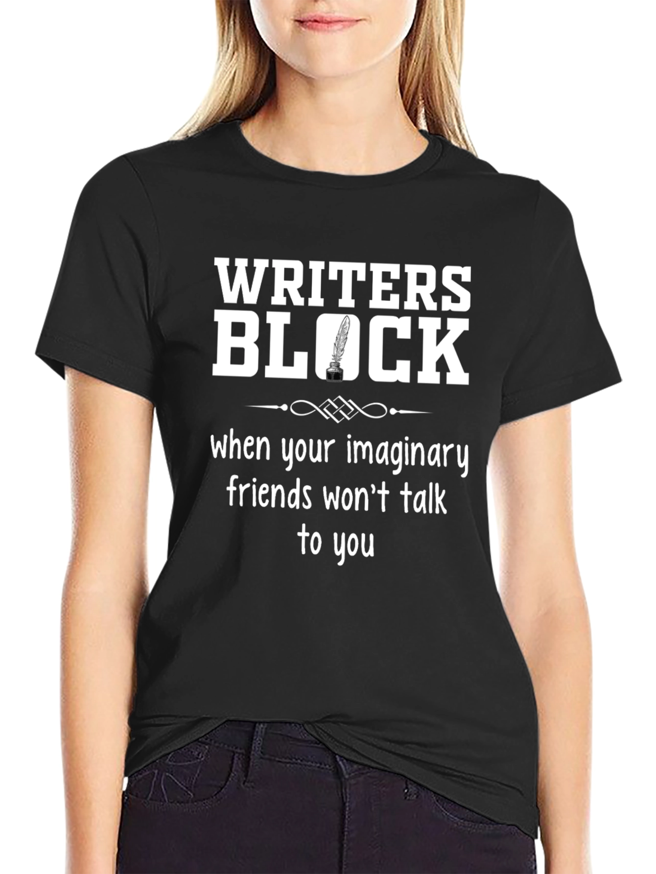 Writers Block T-Shirt - Imaginary Friends Novelty Tee