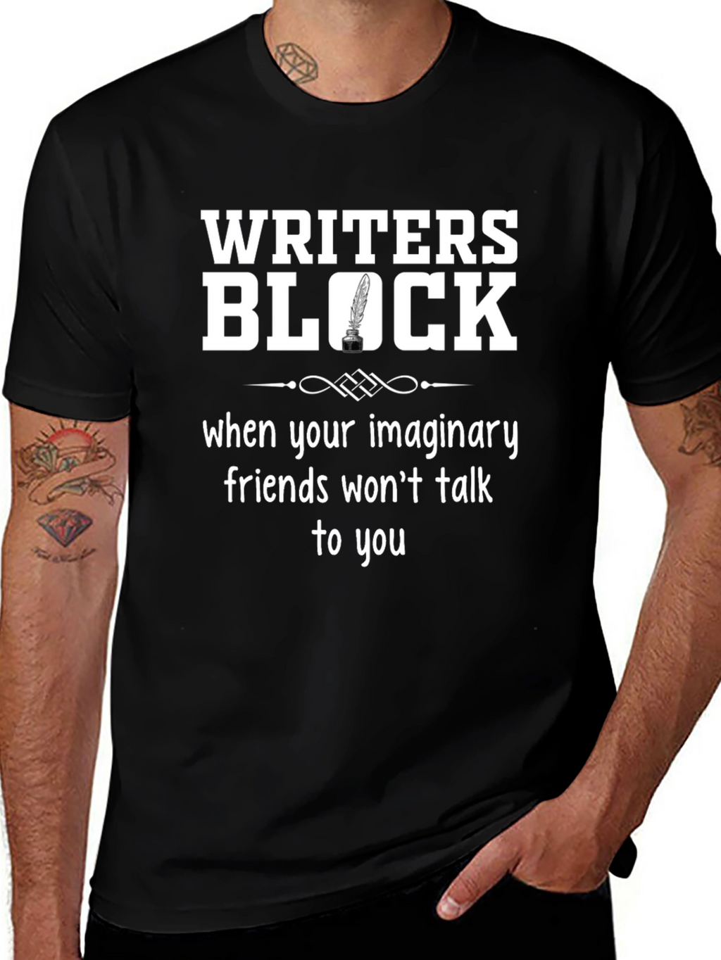 Writers Block T-Shirt - Imaginary Friends Novelty Tee