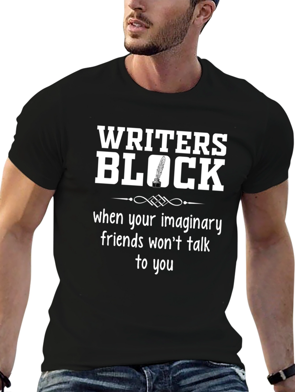 Writers Block T-Shirt - Imaginary Friends Novelty Tee