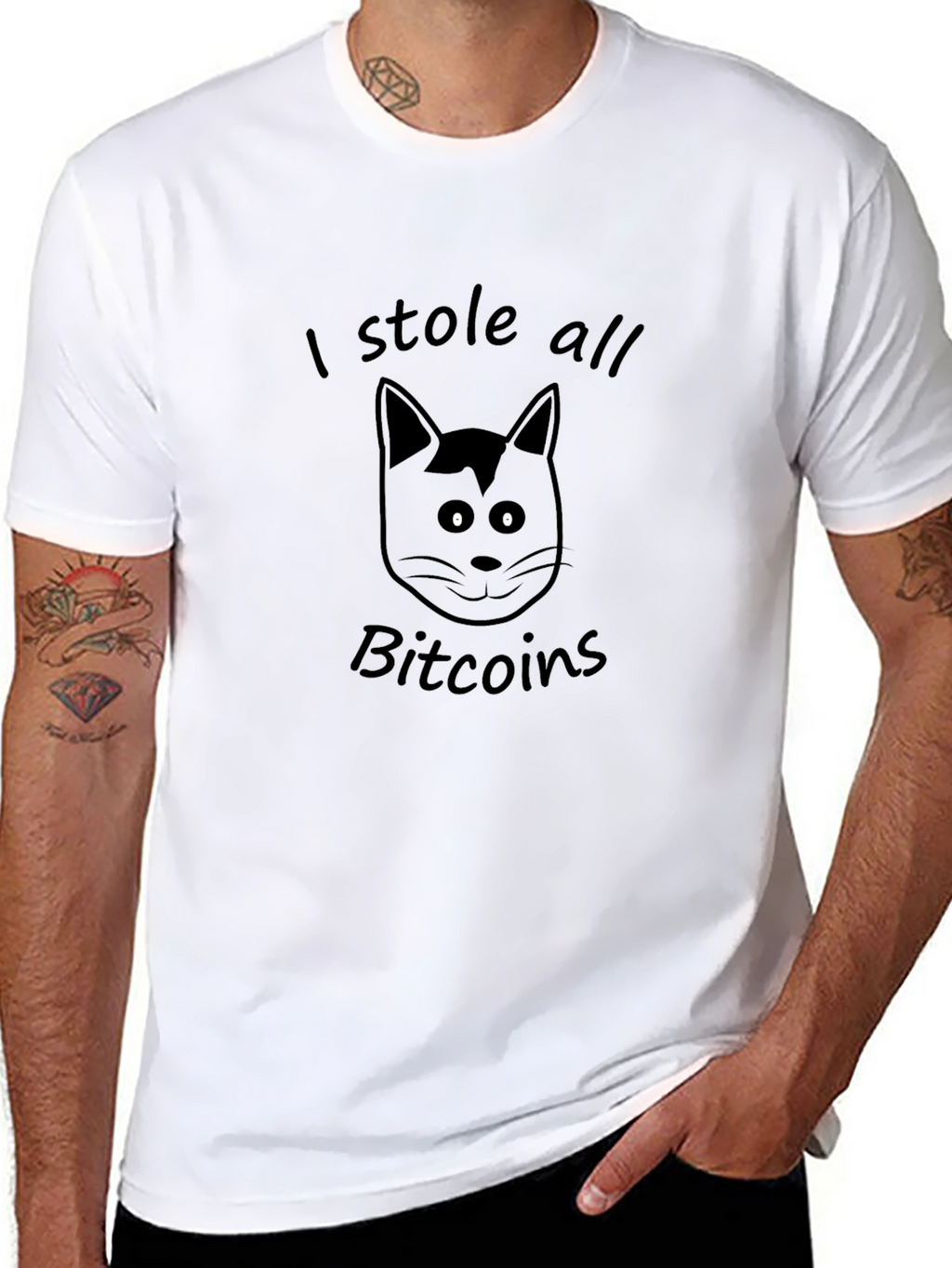 I Stole All Bitcoins Cat Graphic Tee