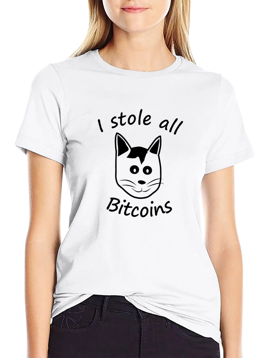 I Stole All Bitcoins Cat Graphic Tee