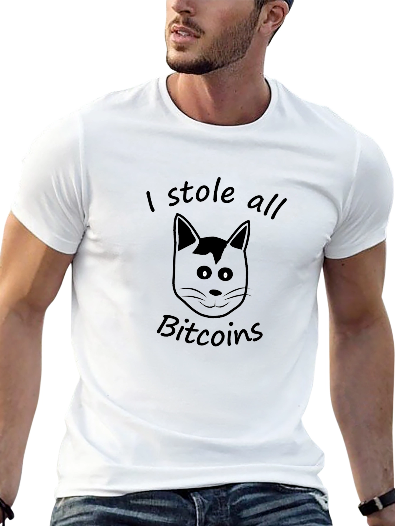 I Stole All Bitcoins Cat Graphic Tee