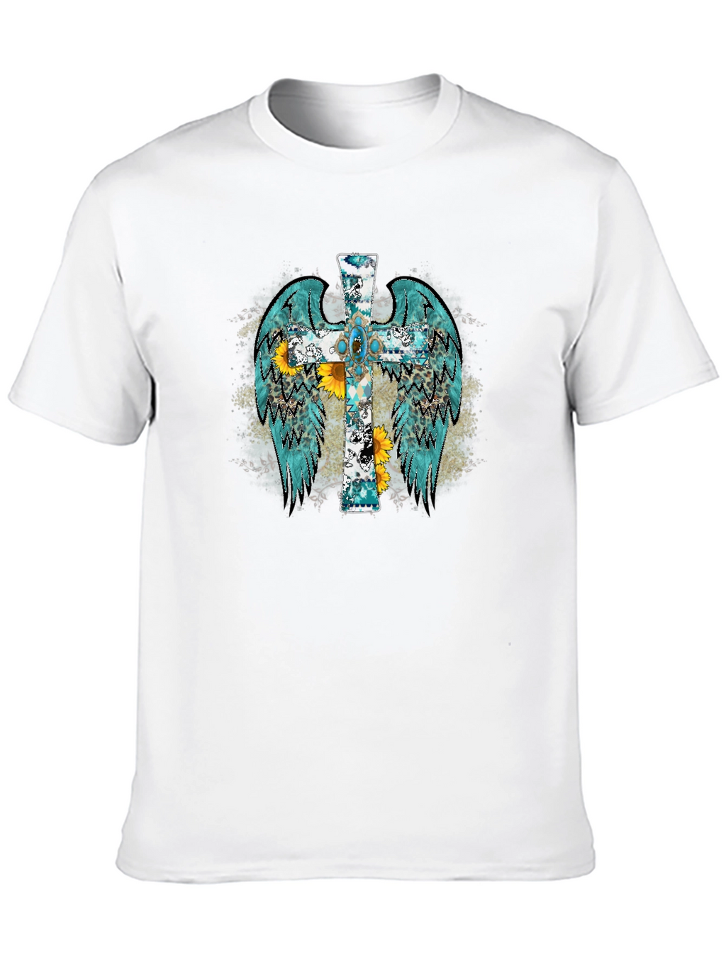 Cross Wings Graphic Black T-Shirt