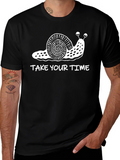 Take Your Time Snail Graphic Tee - Black