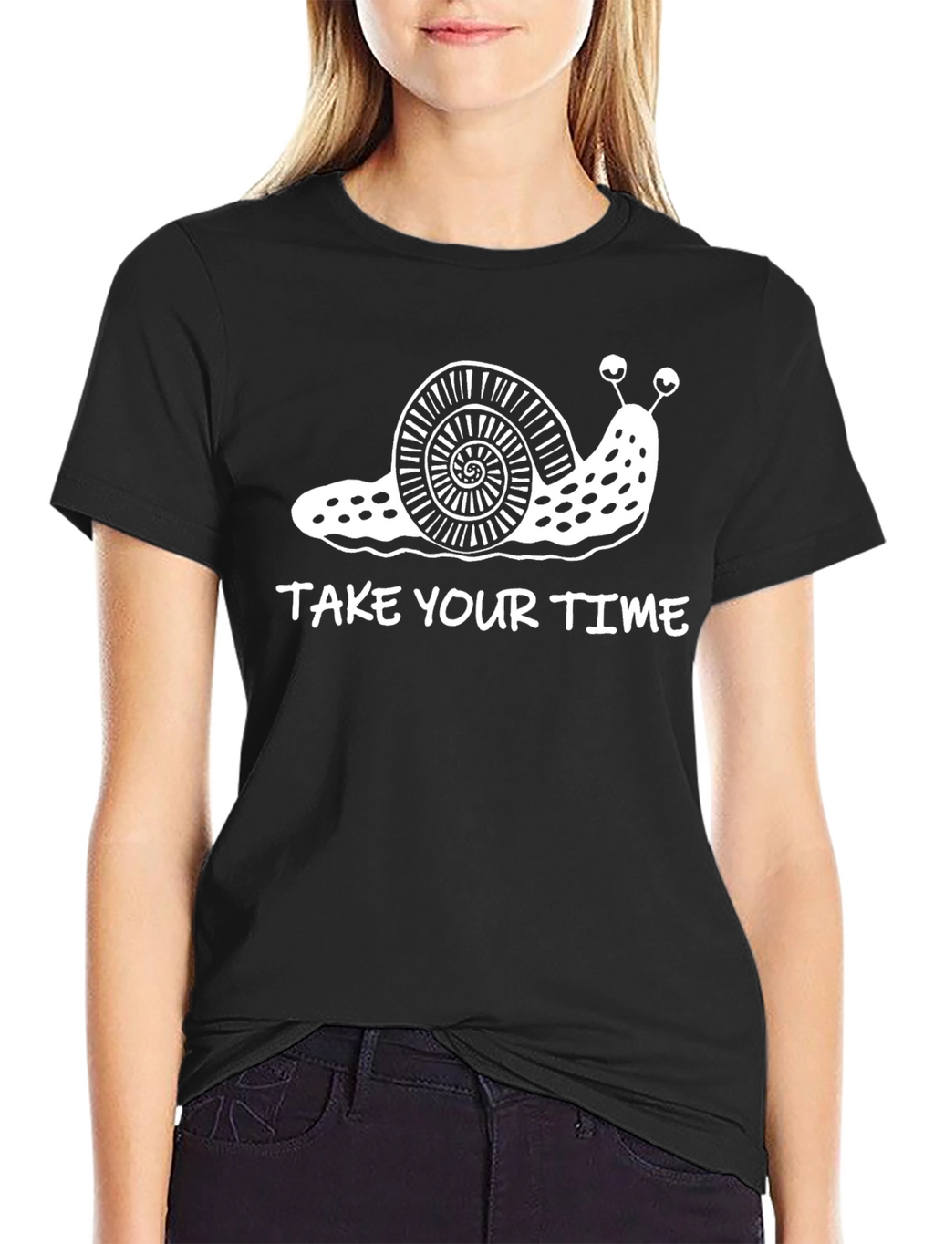 Take Your Time Snail Graphic Tee - Black