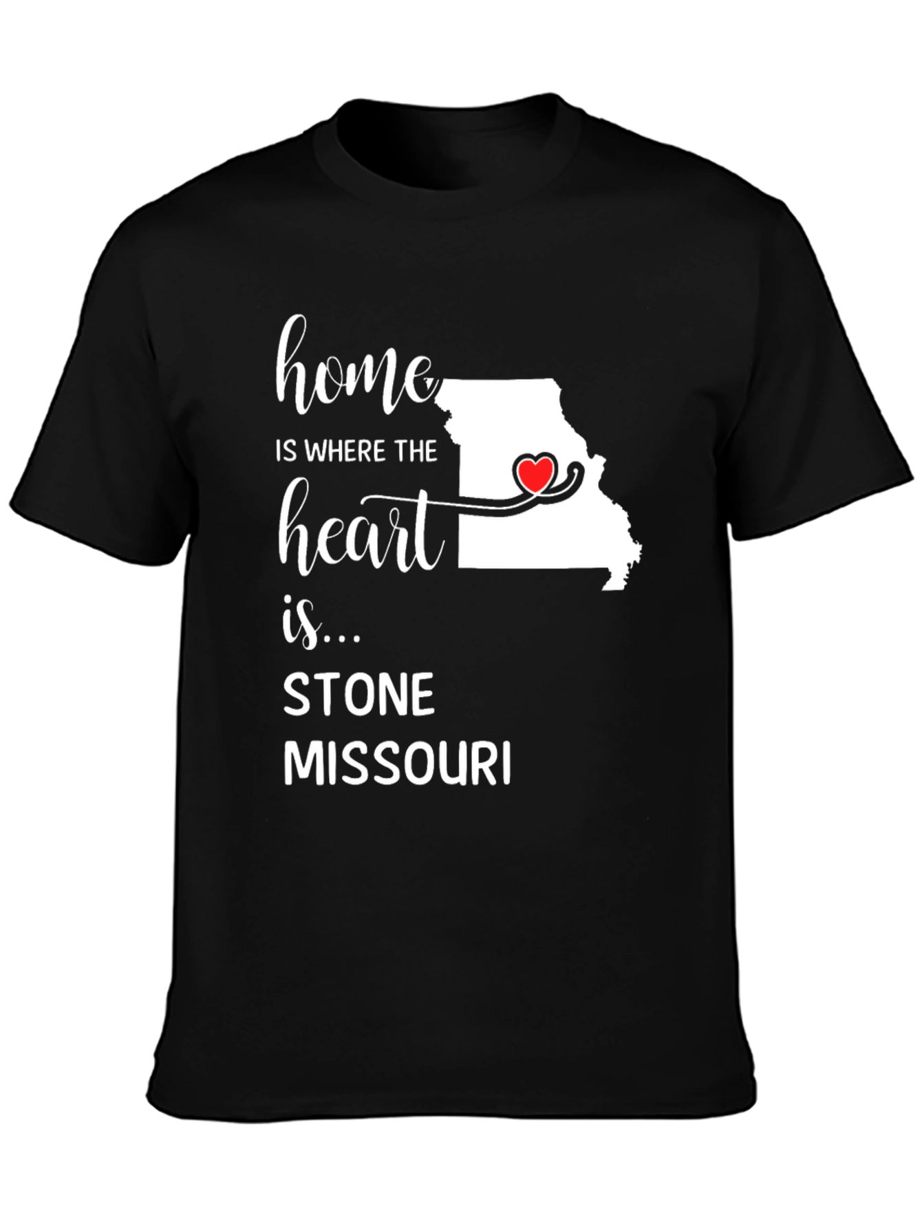 Home is Where the Heart is T-Shirt - Stone Missouri