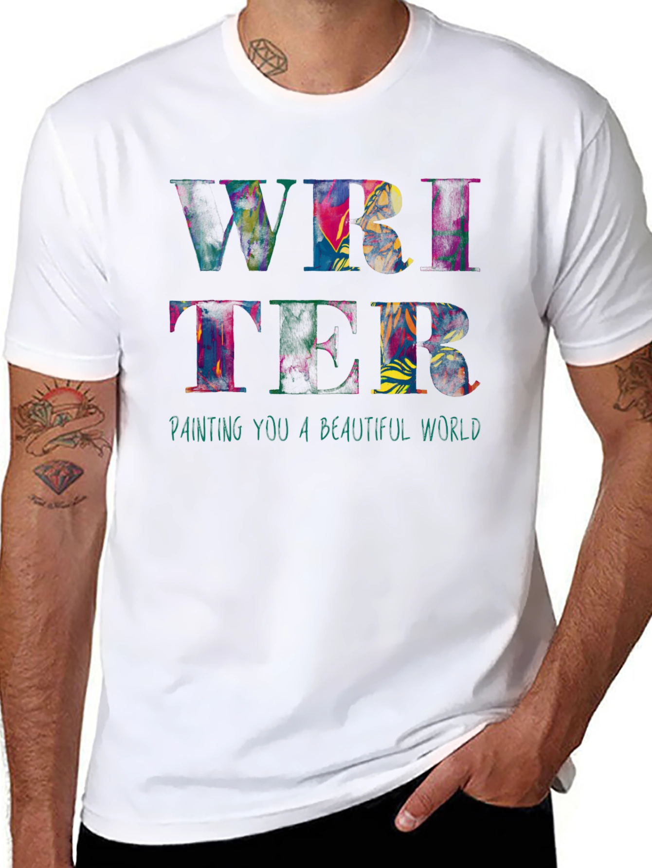 Colorful Writer Graphic T-Shirt