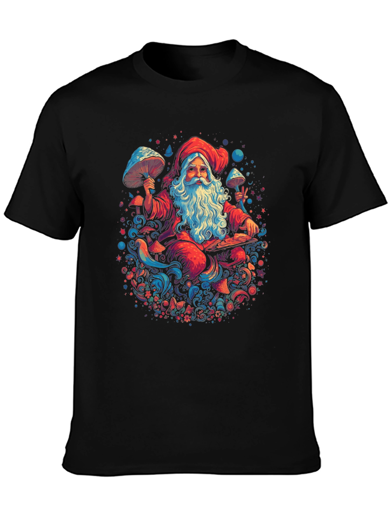 Psychedelic Santa T-Shirt - Festive & Fun