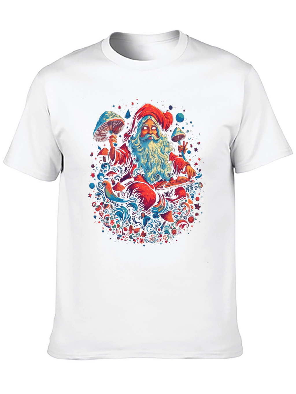 Psychedelic Santa T-Shirt - Festive & Fun