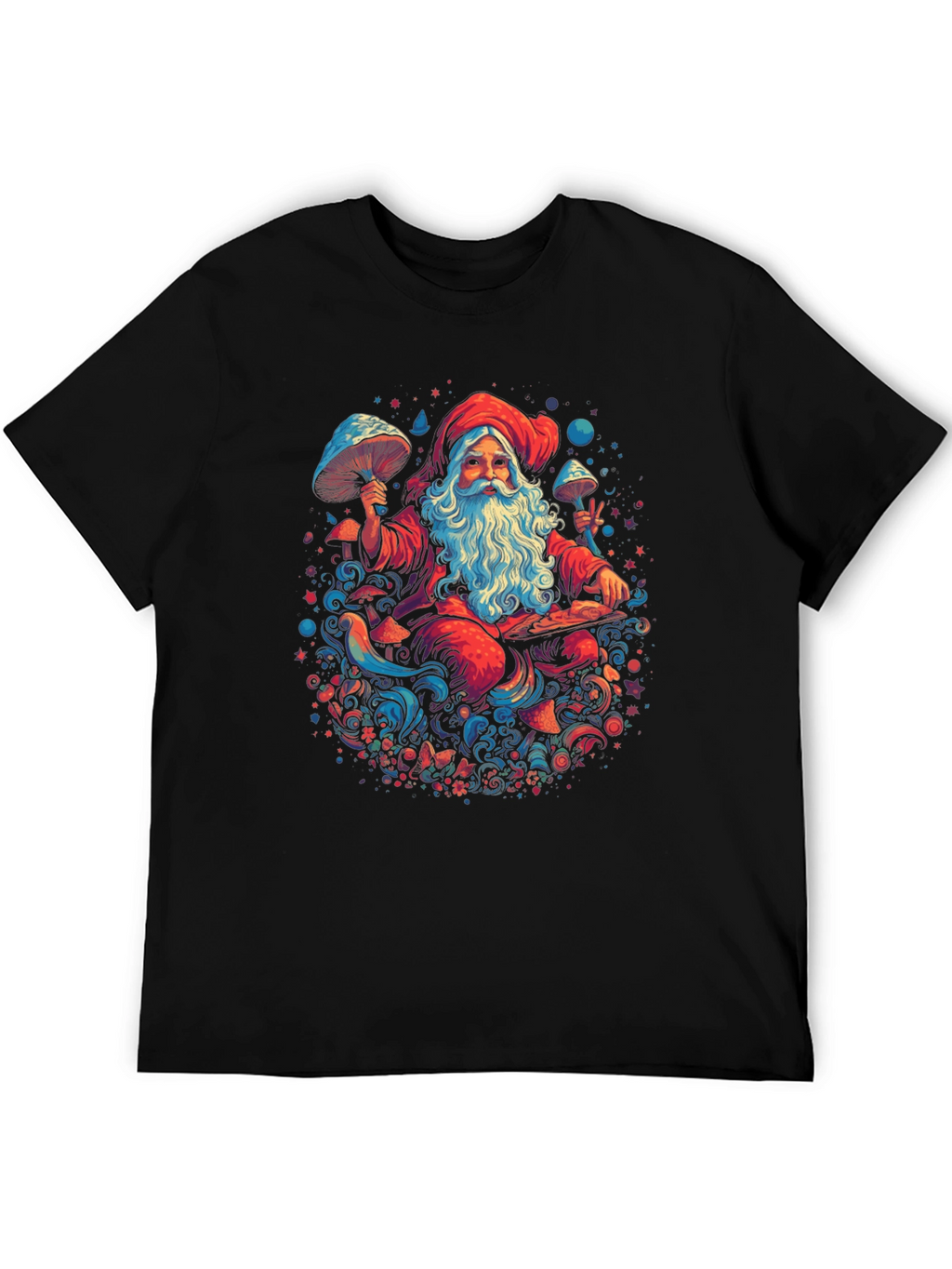Psychedelic Santa T-Shirt - Festive & Fun