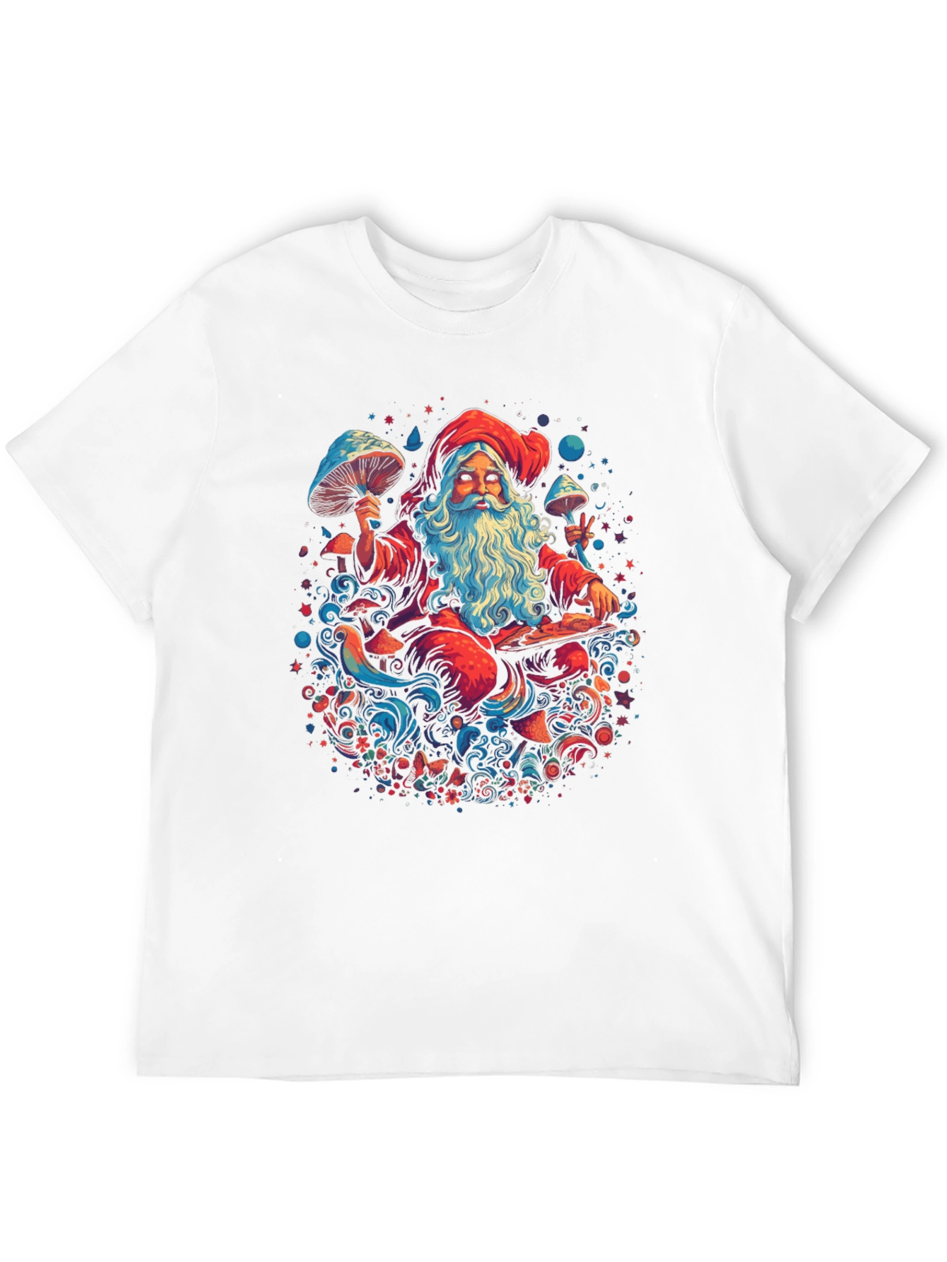 Psychedelic Santa T-Shirt - Festive & Fun