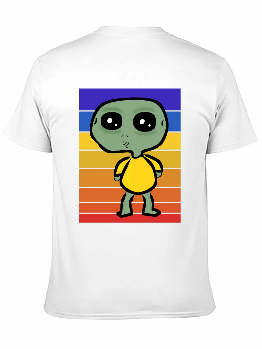 Retro Alien Graphic Tee - Black Cotton Blend
