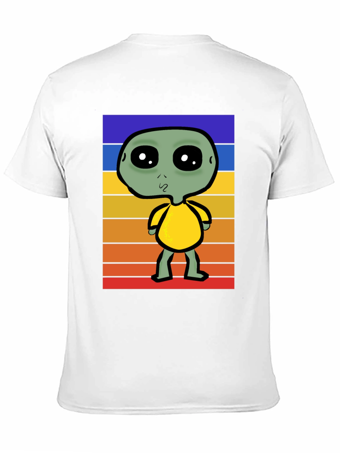 Retro Alien Graphic Tee - Black Cotton Blend
