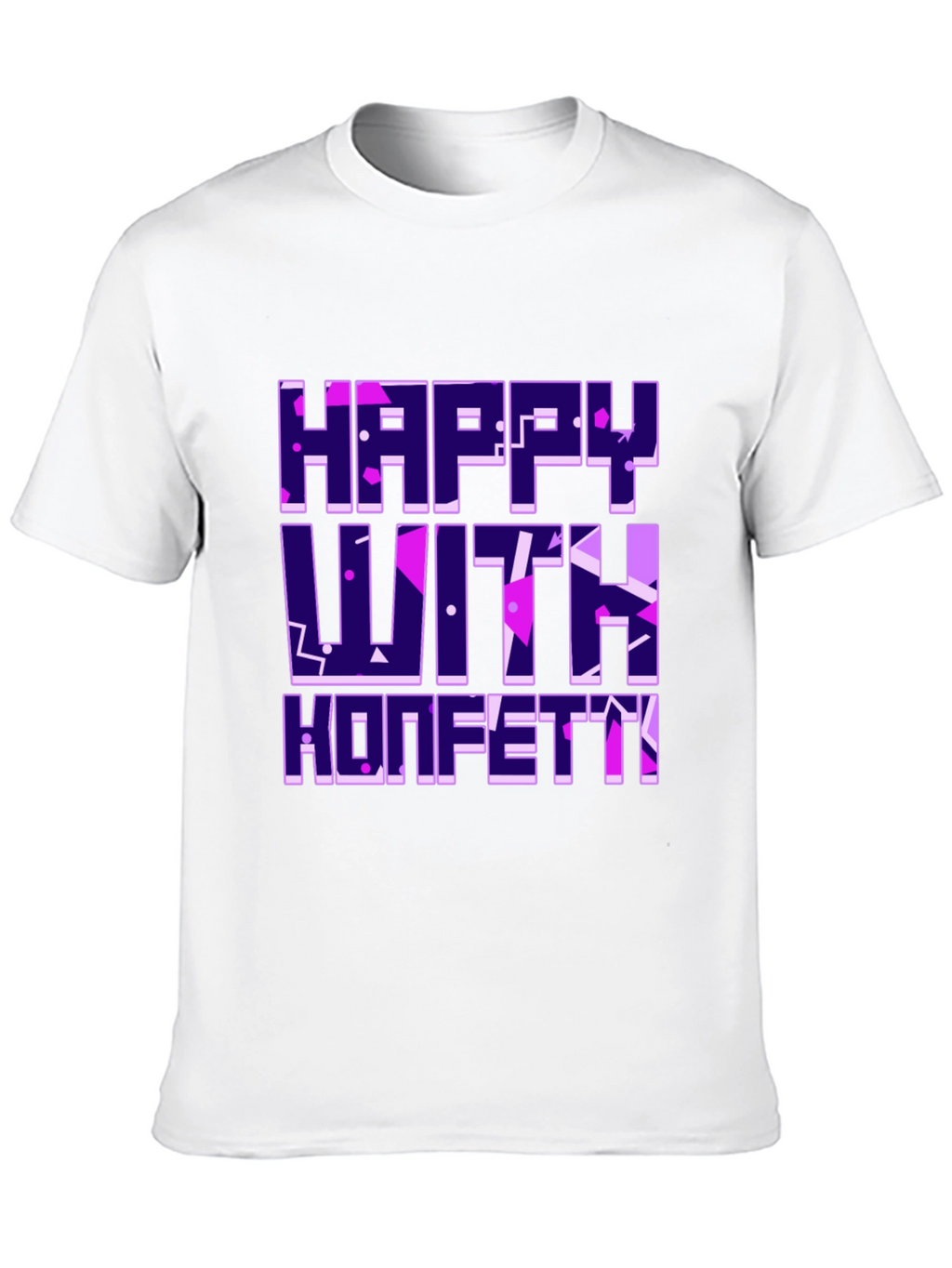 Happy With Konfetti Graphic Tee - Black Cotton Blend