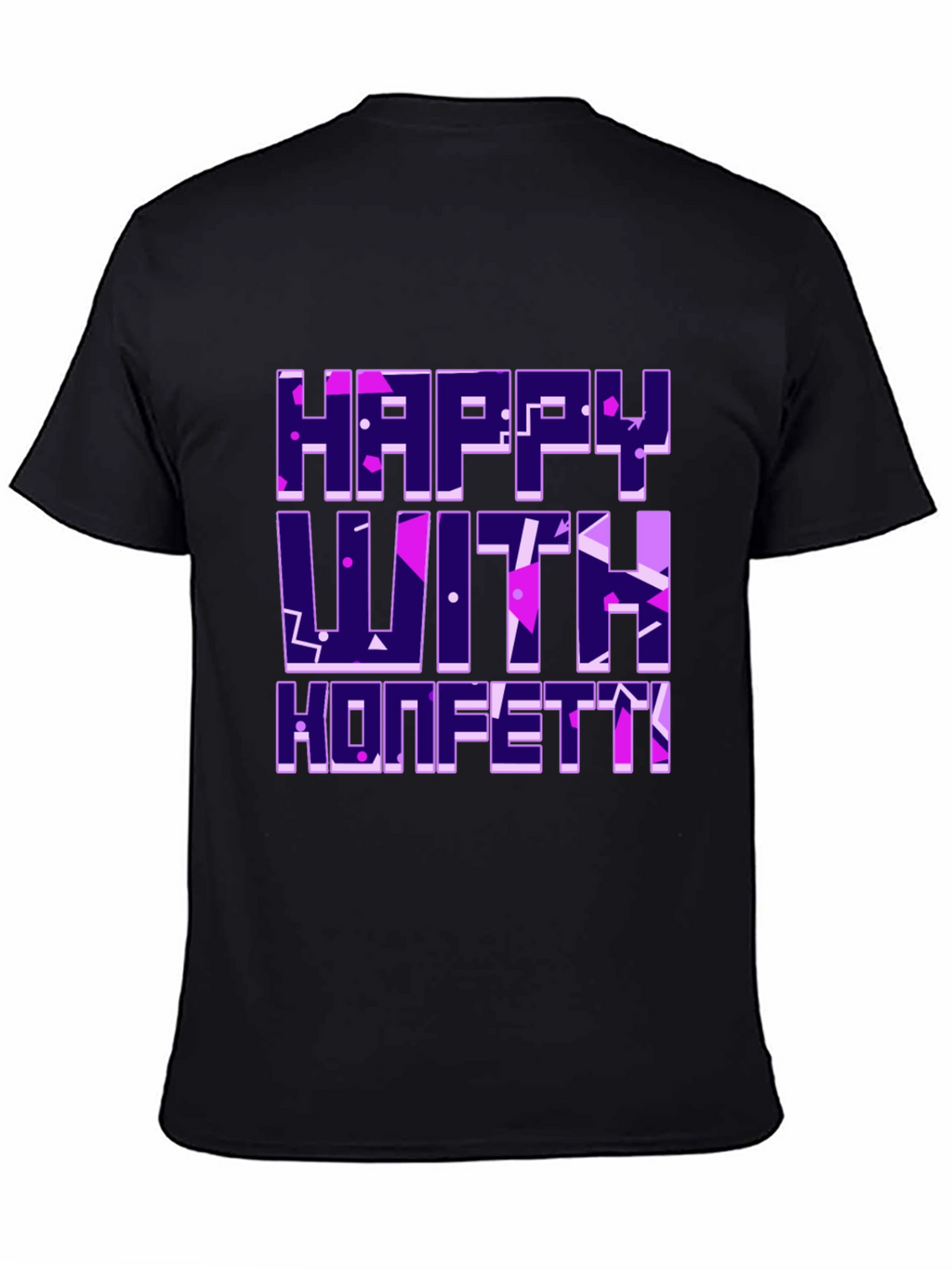 Happy With Konfetti Graphic Tee - Black Cotton Blend