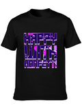 Happy With Konfetti Graphic Tee - Black Cotton Blend