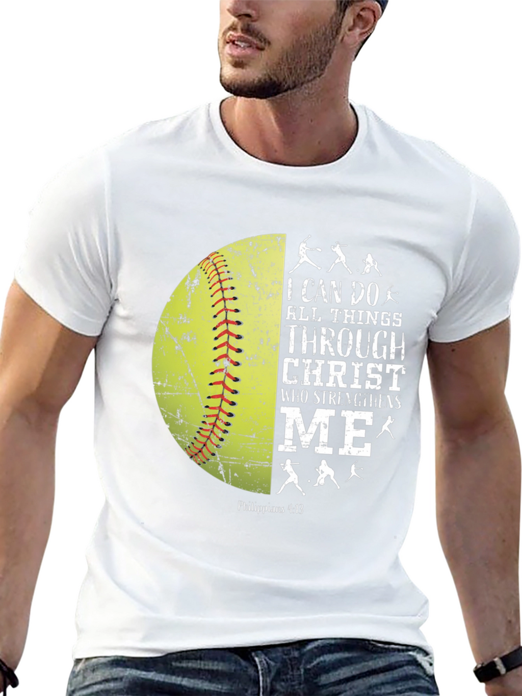 Christian Softball T-Shirt - I Can Do All Things