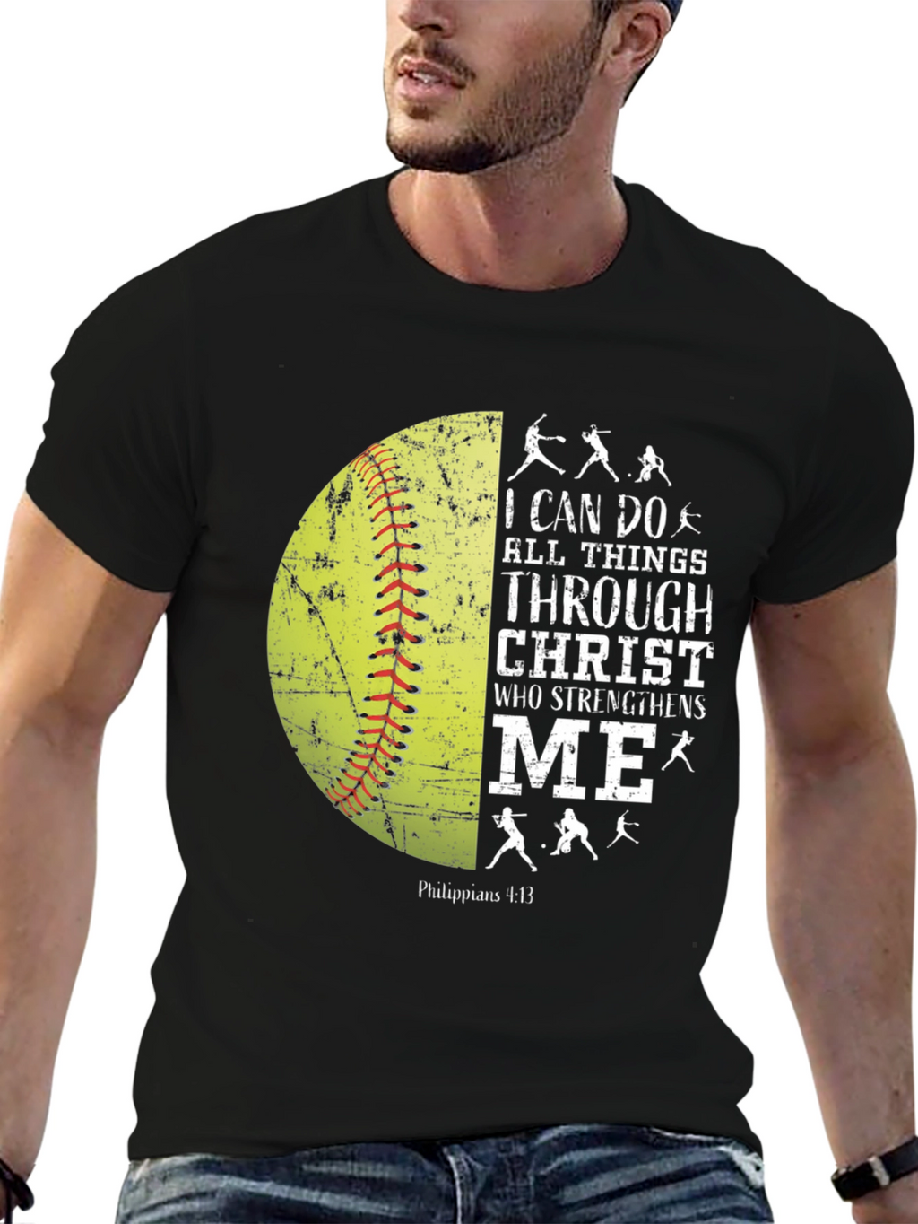 Christian Softball T-Shirt - I Can Do All Things