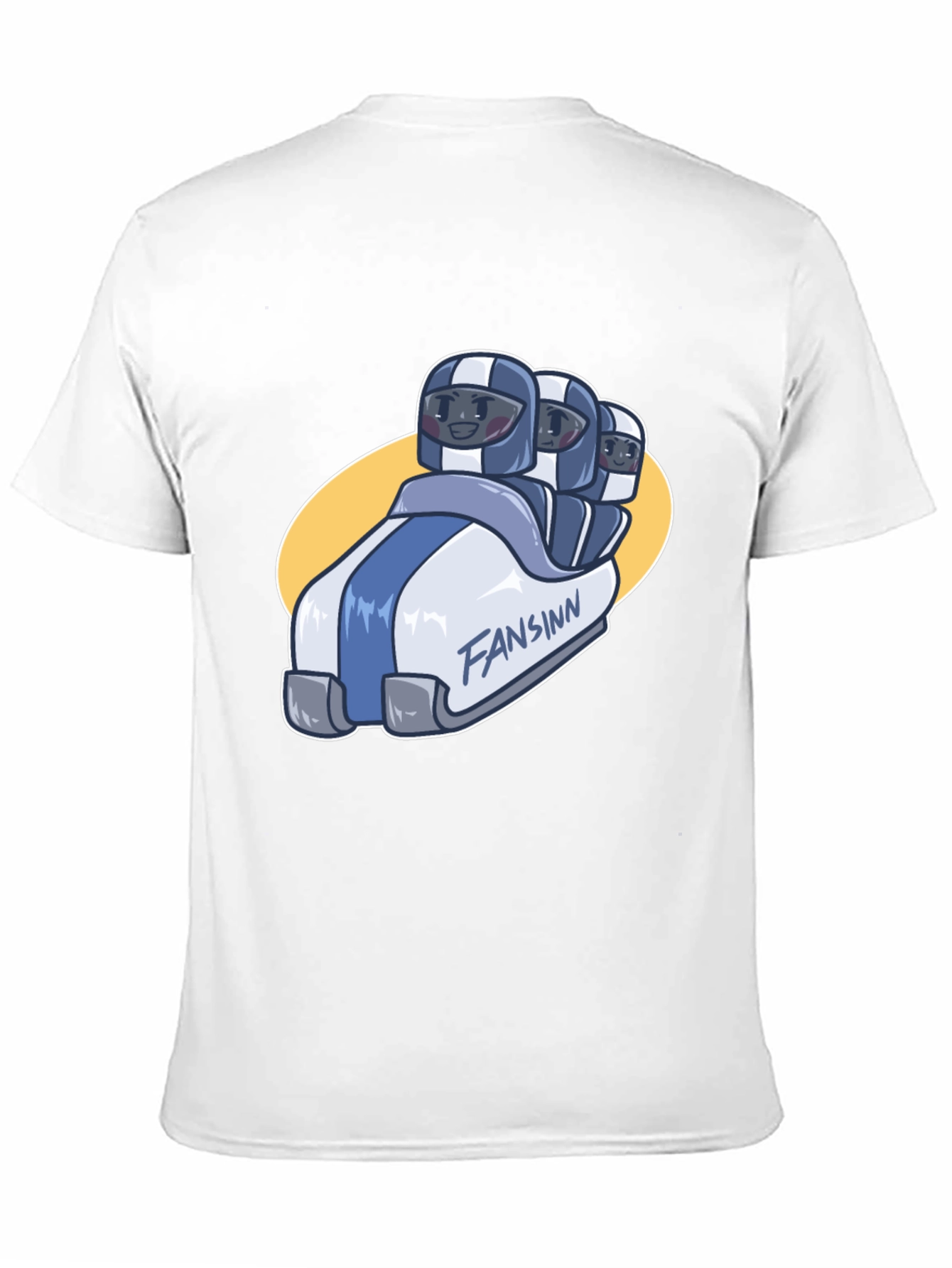 Funny Bobsled Cartoon Black T-Shirt