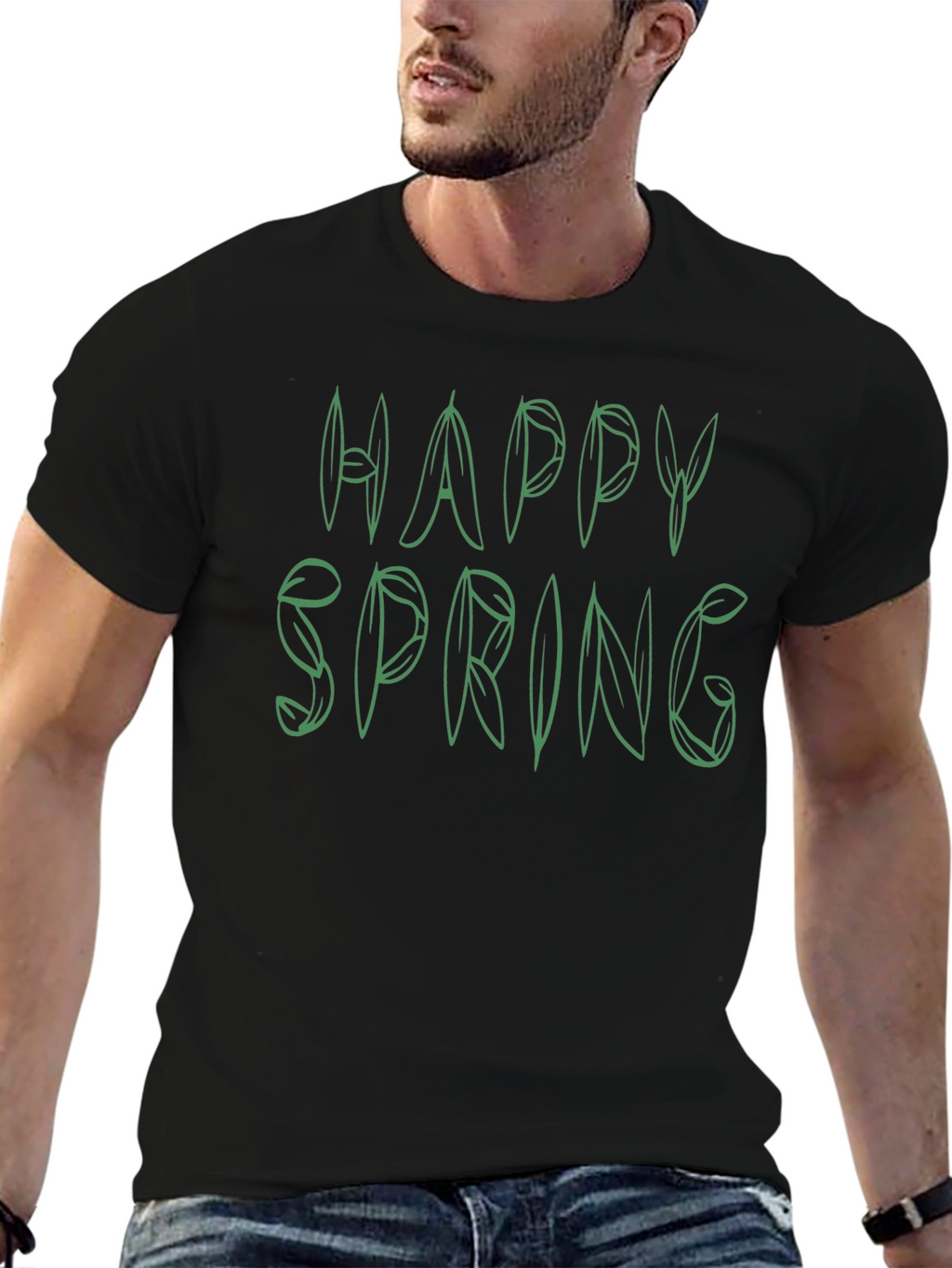 Happy Spring Green Leaf T-Shirt